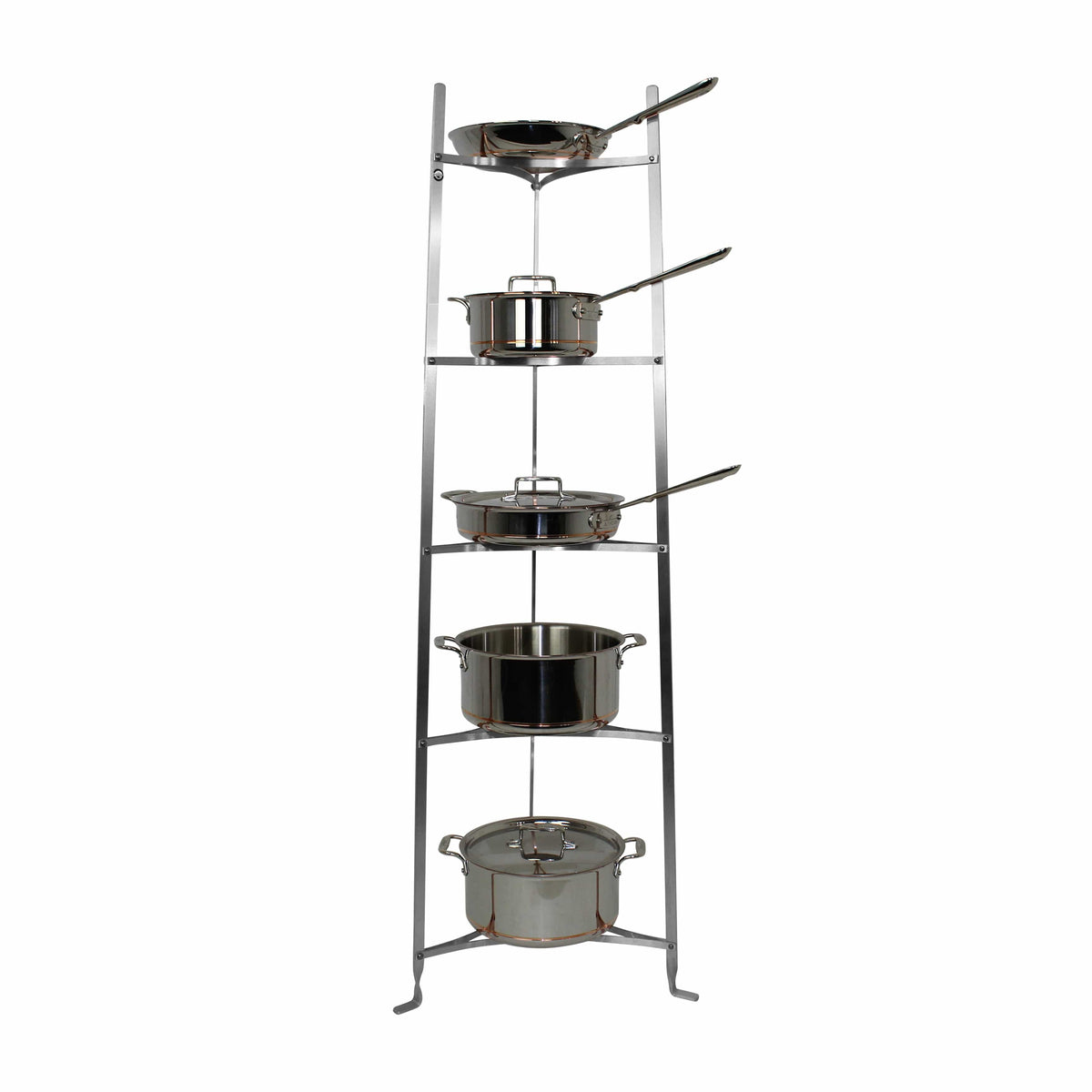 Enclume Design Products Floor Stainless Steel / Without Boards 5-Tier Large Classic Cookware Stand with Boards