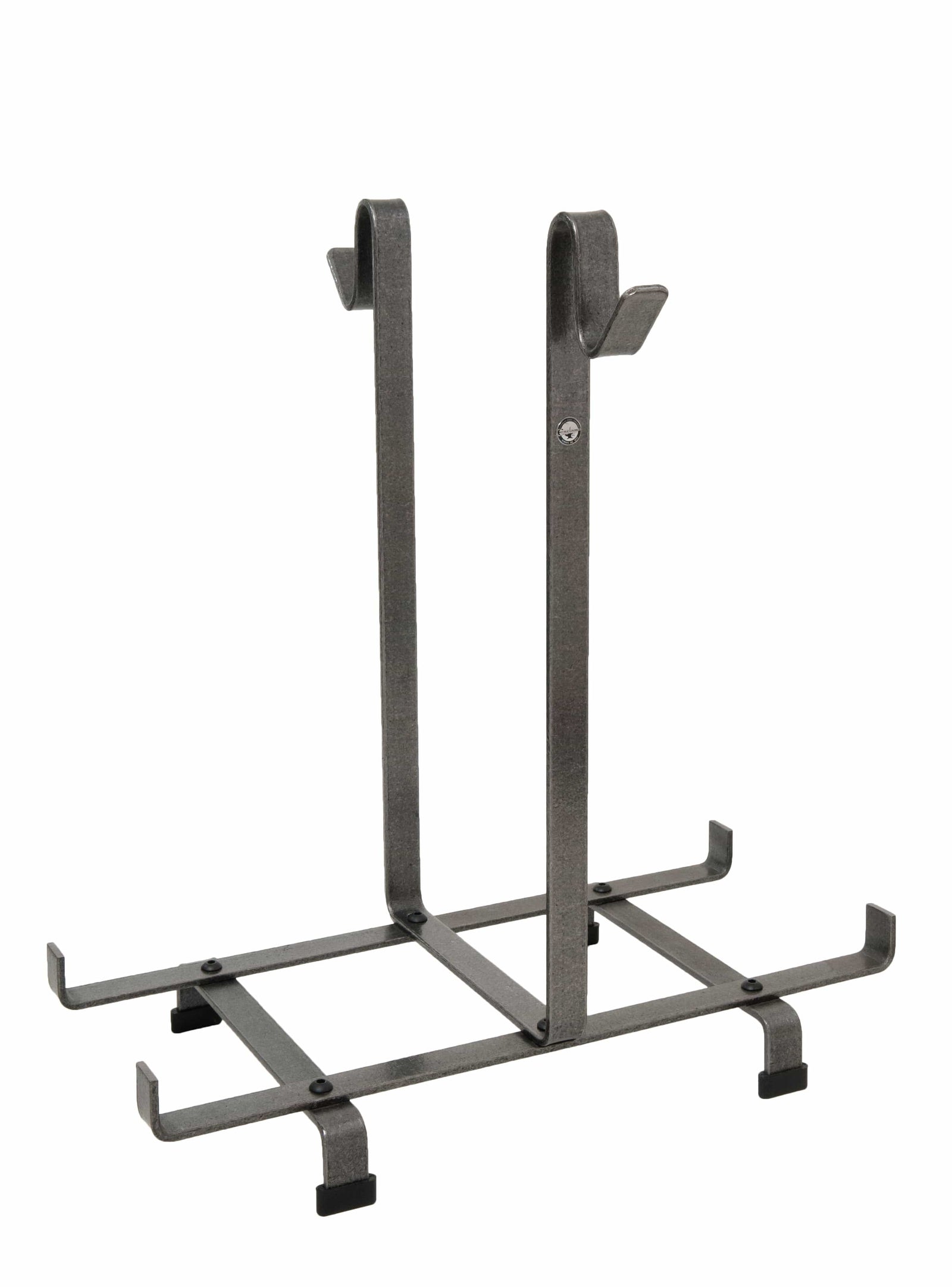 Enclume Design Products Handcrafted Fireplace Log Rack w Blue Carrier Bag Hammered Steel