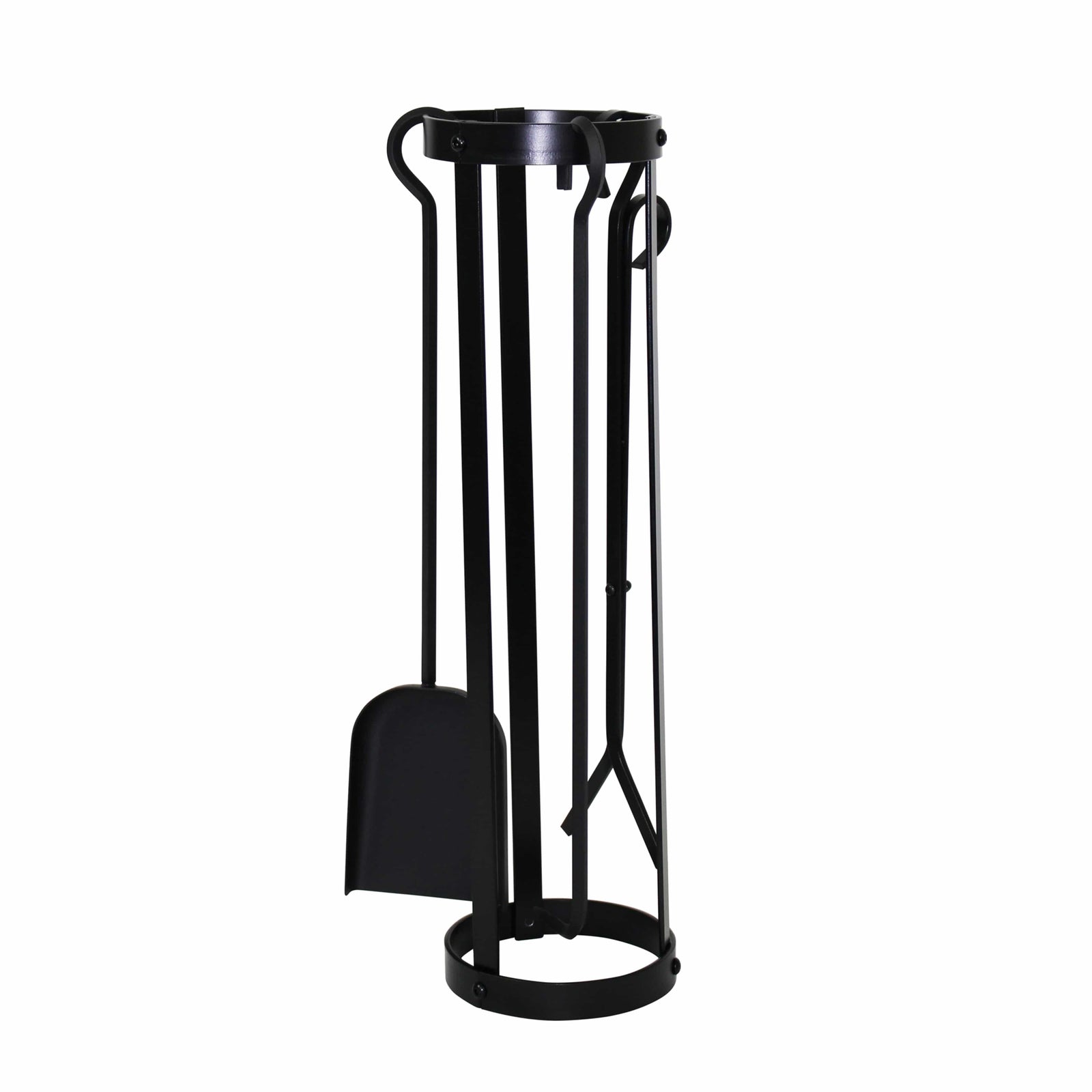 Enclume Design Products Handcrafted Indoor & Outdoor Round Fireplace Tool Set includes Base & 3 Tools Black