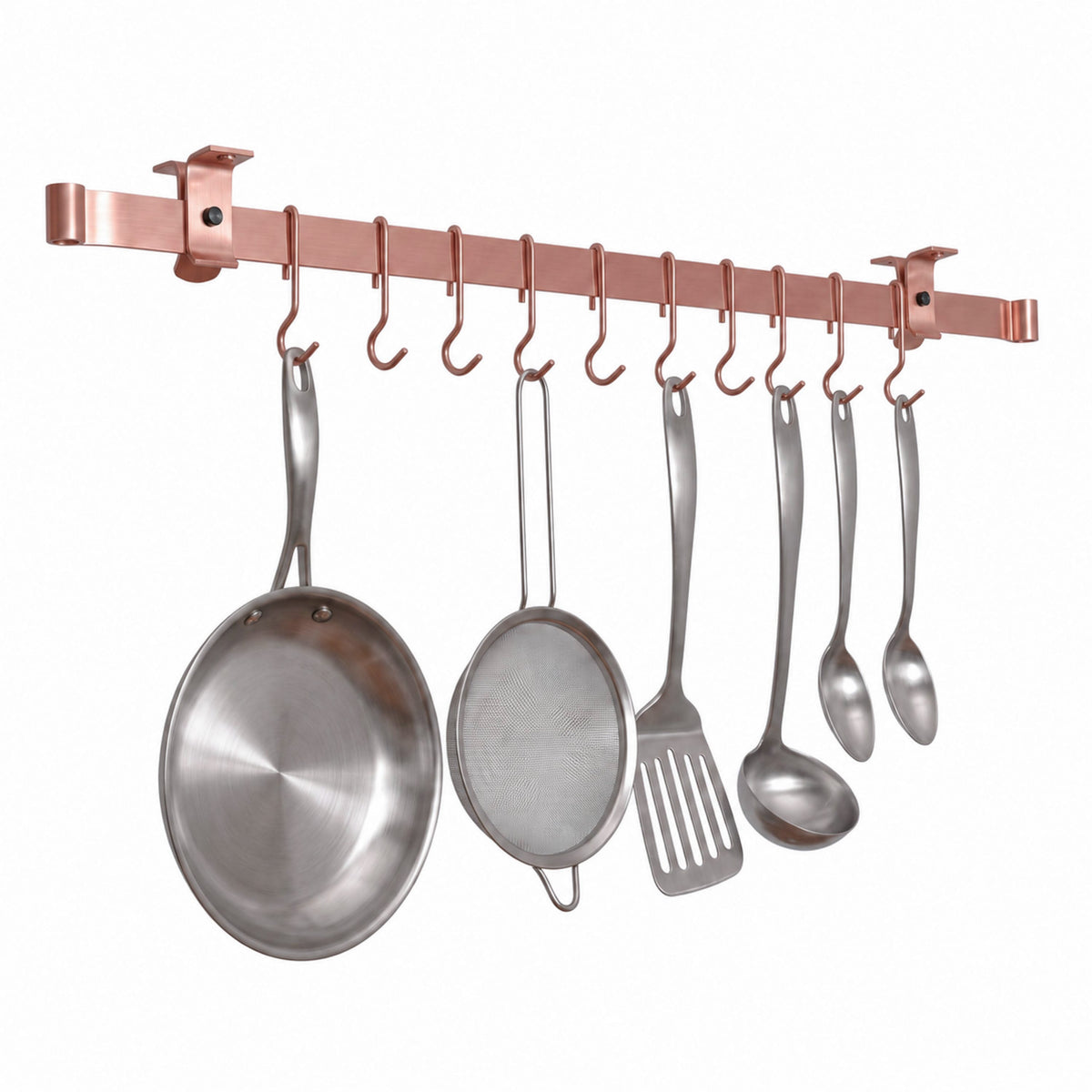 Enclume Design Products Handcrafted Low Ceiling Bar in Hammered Steel, Brushed Stainless or Copper