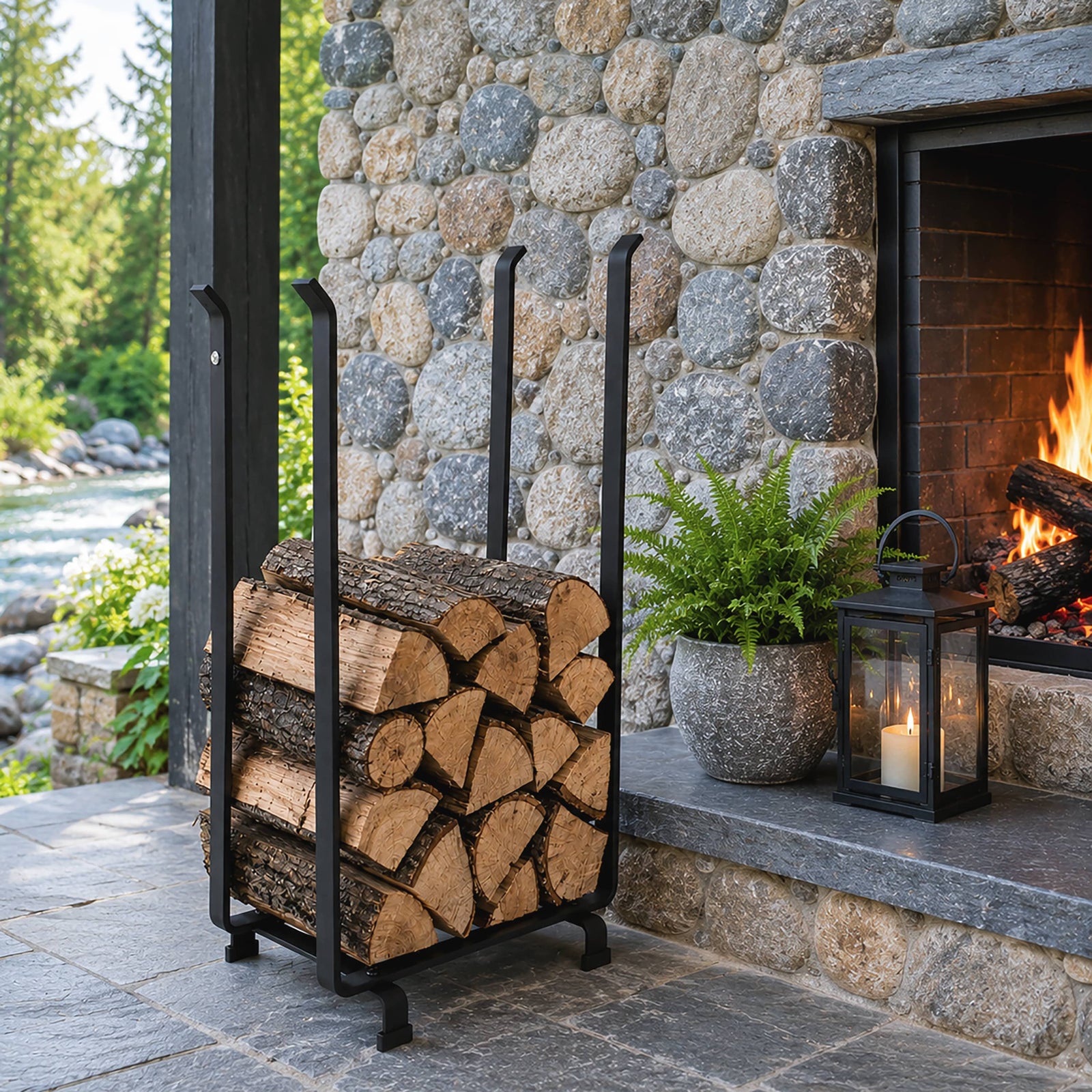 Enclume Design Products Hearthside Log Holder Tall Black