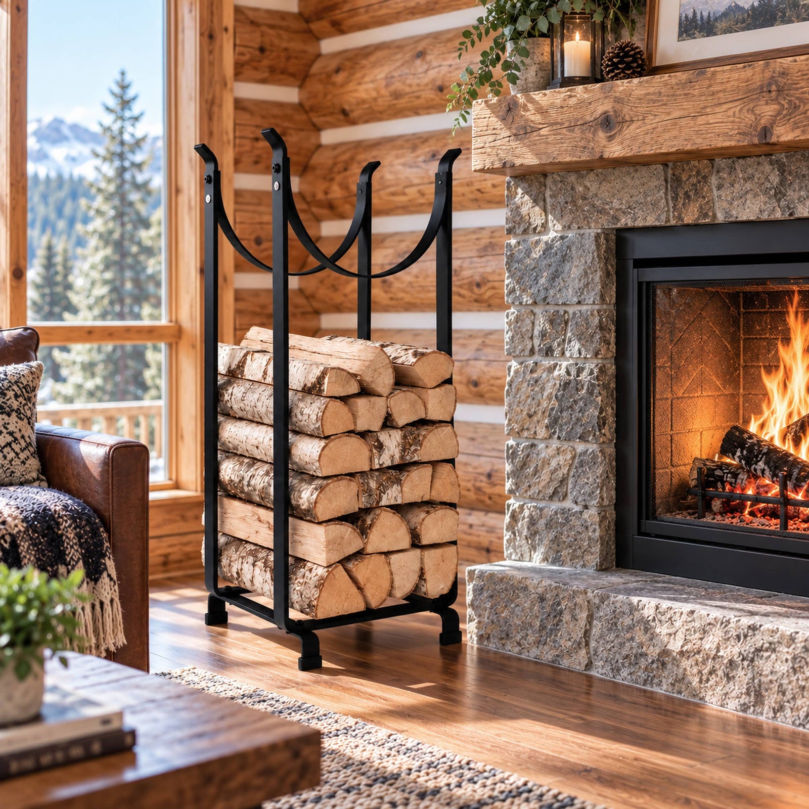 Enclume Design Products Hearthside Wood Rack Black