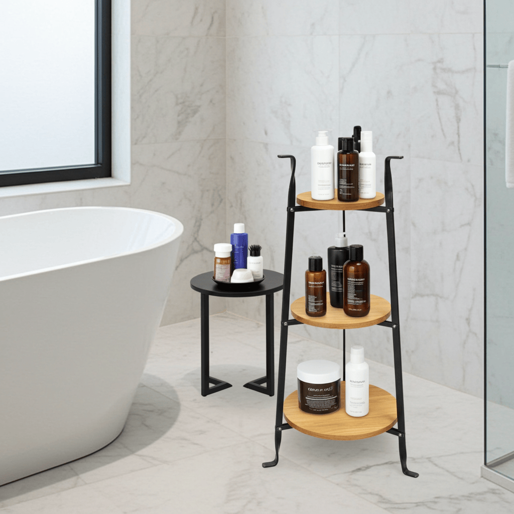 Enclume Floor 3-Tier Designer Stand w/Alder Shelves