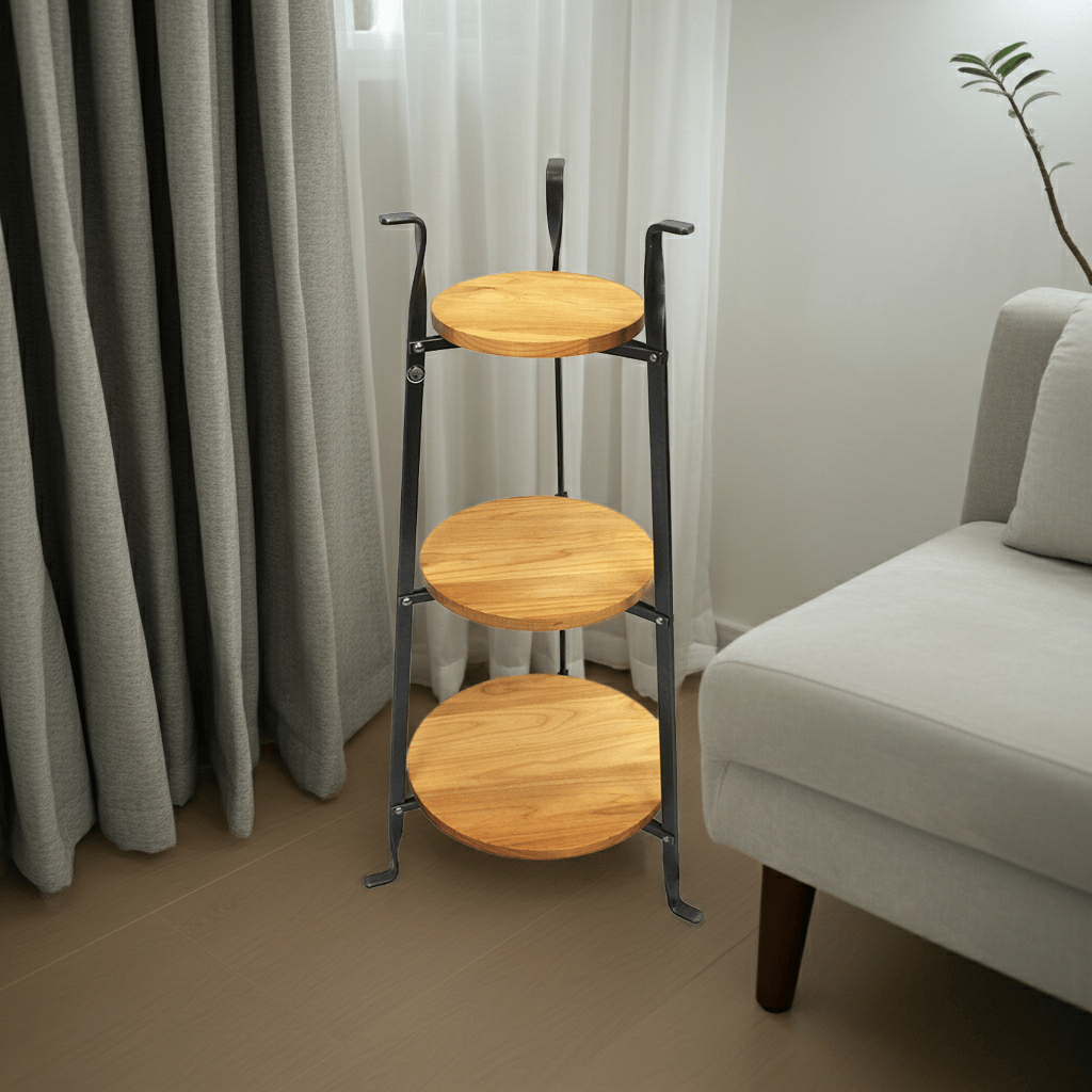 Enclume Floor 3-Tier Designer Stand w/Alder Shelves