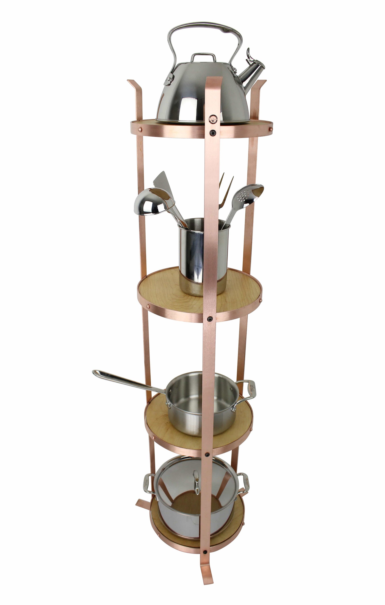 Enclume Floor 4-Tier Round Designer Stand Solid Copper(Unassembled)