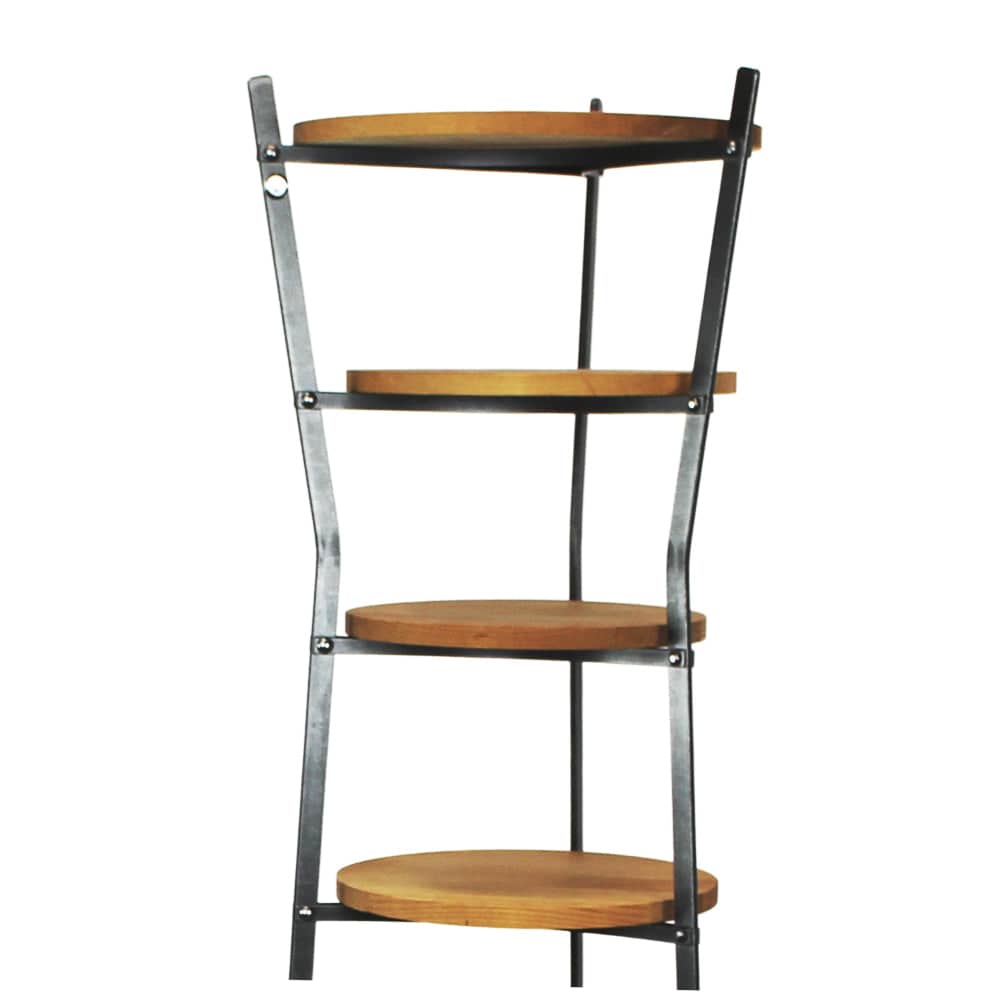 Enclume Floor 8-Tier Gourmet Hourglass Cookware Stand w/Alder Shelves Hammered Steel