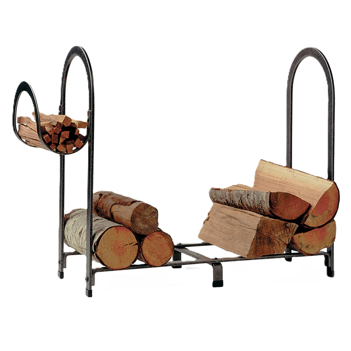Enclume Floor Arch Fireplace Log Rack Hammered Steel