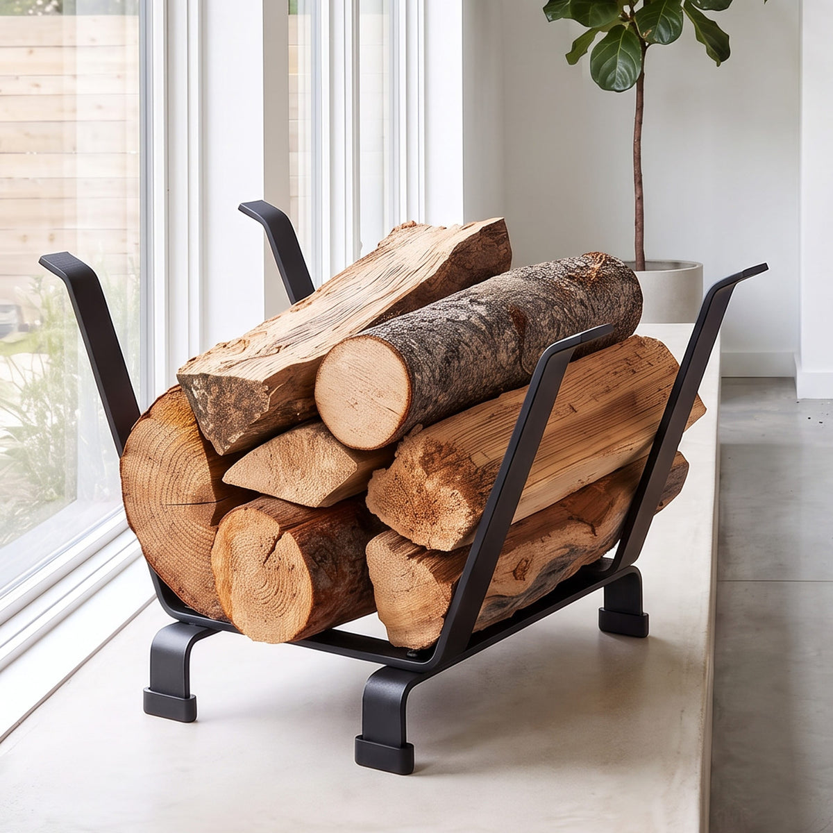 Enclume Floor Basket Indoor/Outdoor Fireplace Log Rack