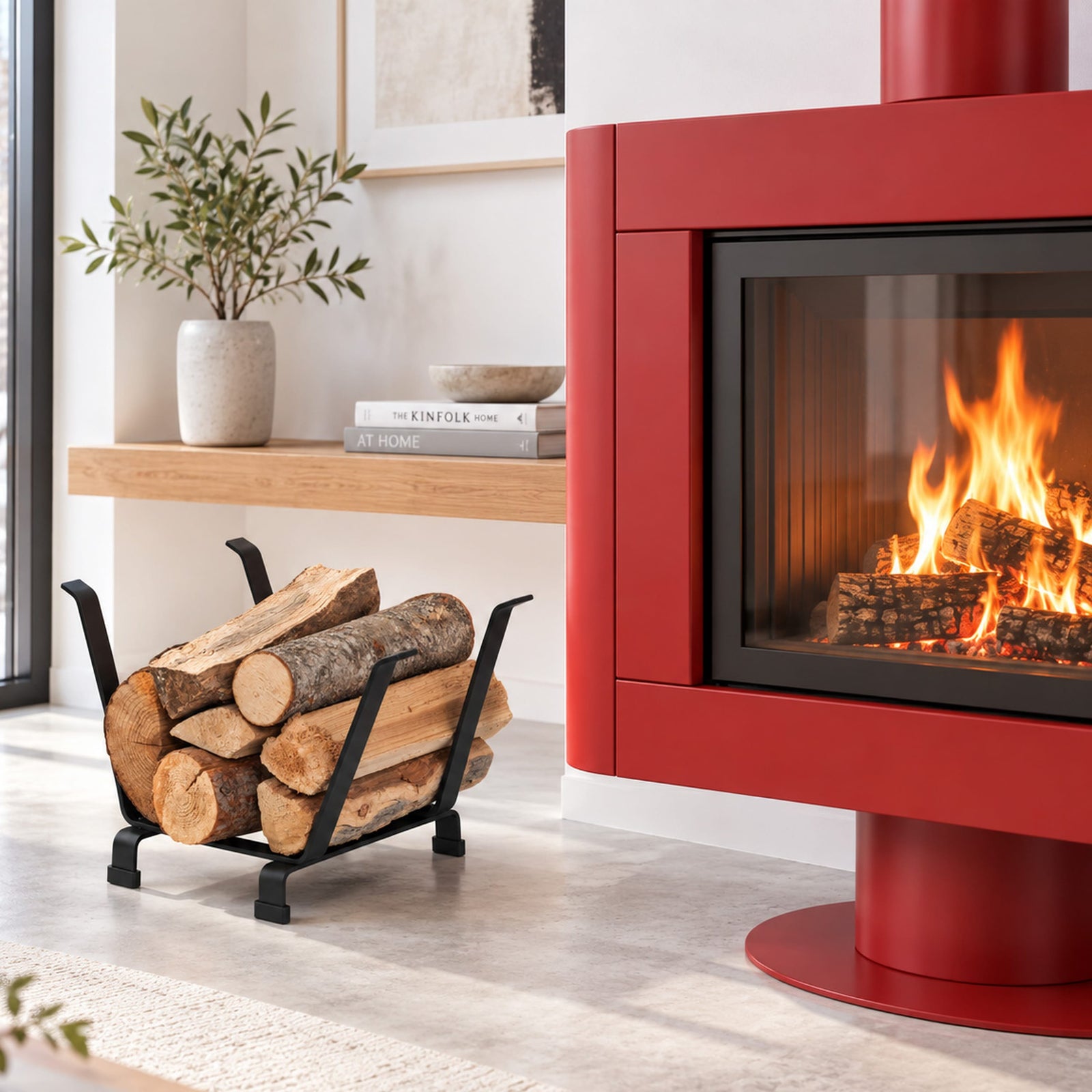 Enclume Floor Basket Indoor/Outdoor Fireplace Log Rack