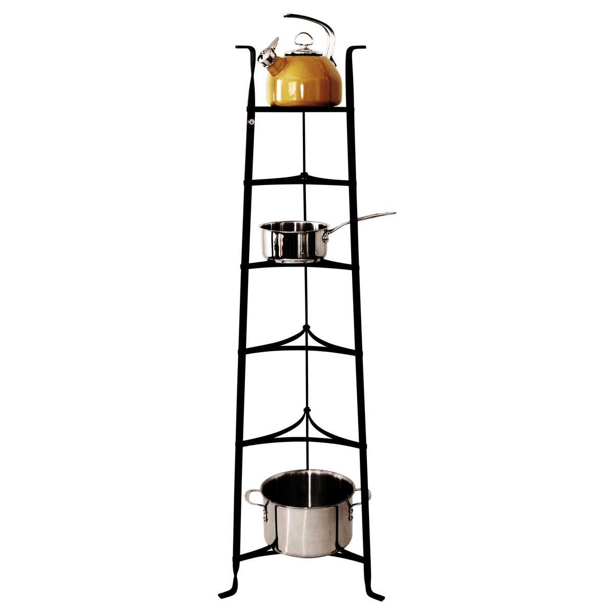Enclume Floor Black 6-Tier Gourmet Cookware Stand (Unassembled), Black or Brass or Graphite Finish