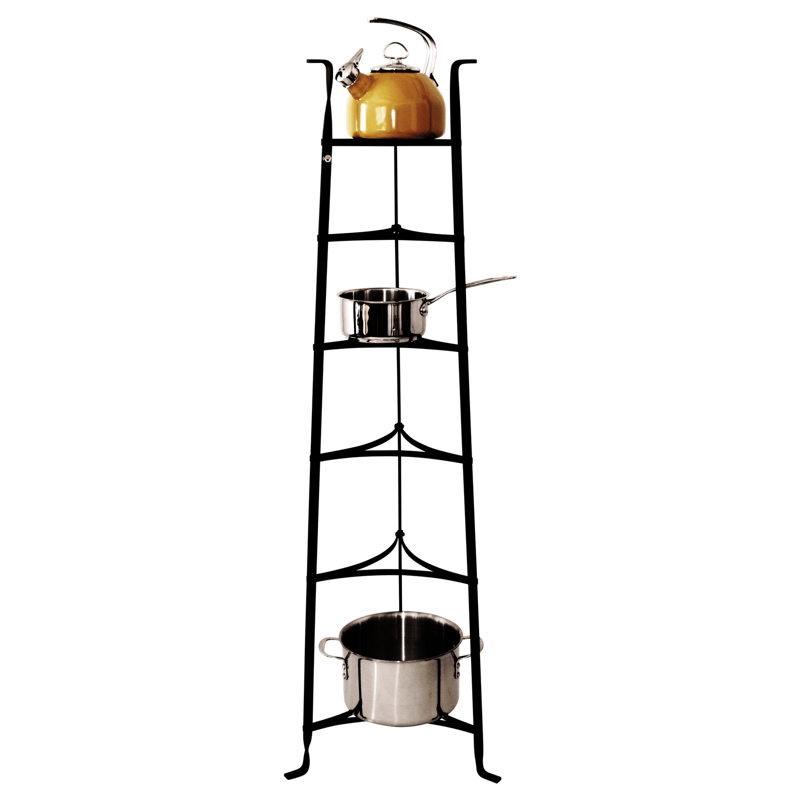 Enclume Floor Black 6-Tier Gourmet Cookware Stand (Unassembled), Black or Brass or Graphite Finish