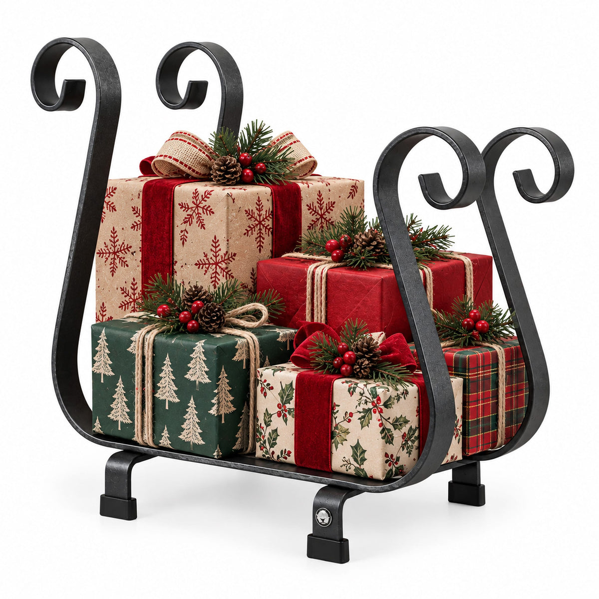 Enclume Floor Black Sleigh Fireplace Log Rack