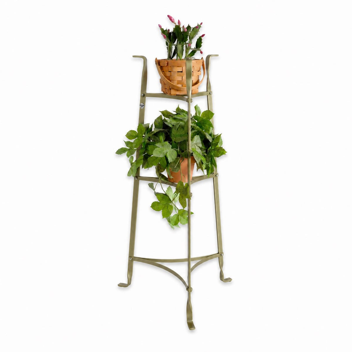 Enclume Floor Brass Finish 3-Tier Designer Stand (Unassembled)