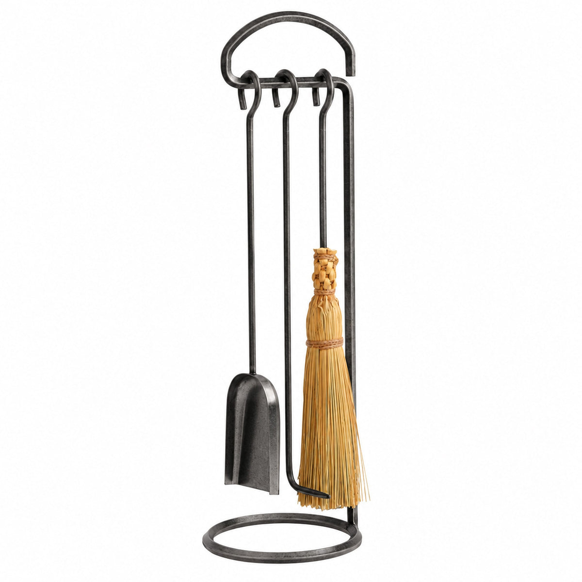 Enclume Floor Fireplace Tool Set Hammered Steel