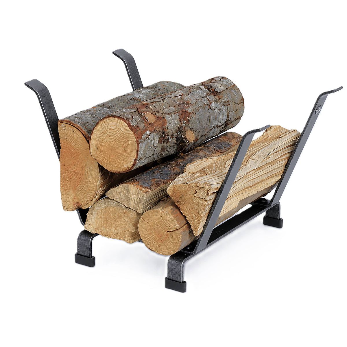 Enclume Floor Hammered Steel Basket Indoor/Outdoor Fireplace Log Rack