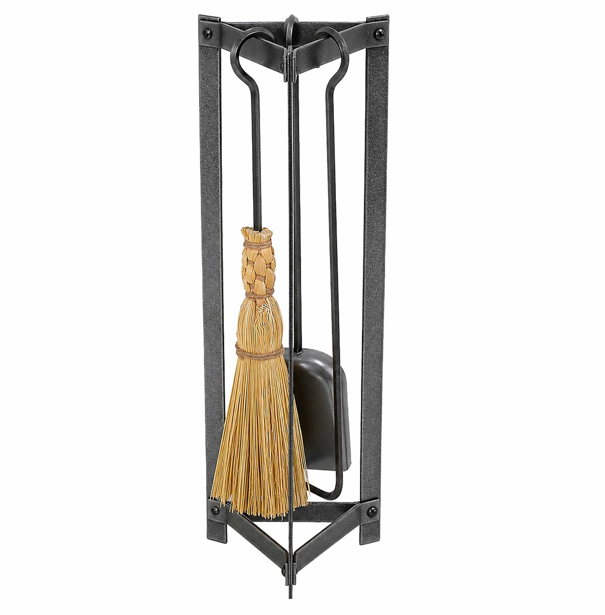 Enclume Triangle Fireplace Tool Set Hammered Steel