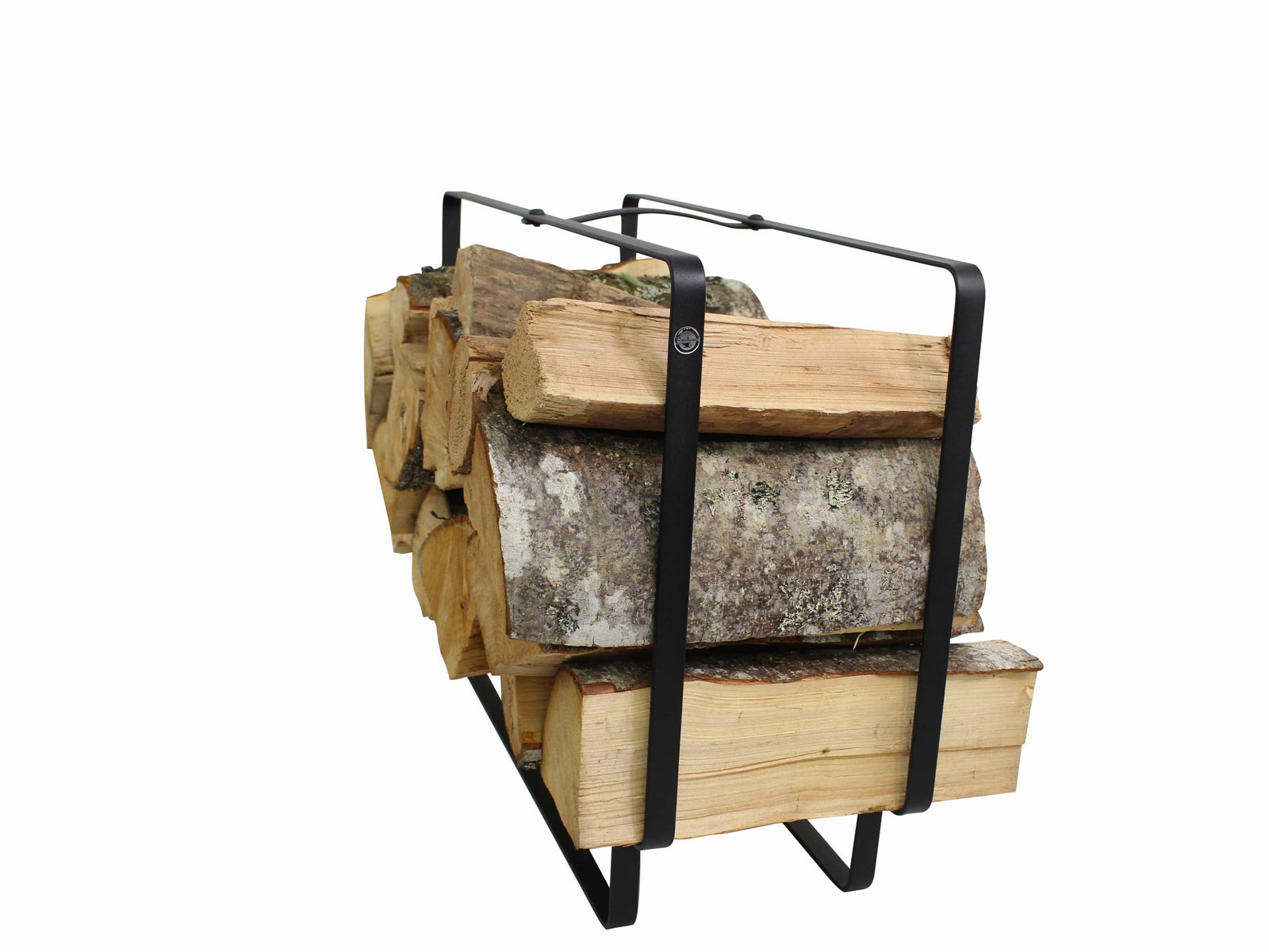 Enclume Floor Handcrafted Indoor & Outdoor Small Rectangular Fireplace Log Rack w Handle Black