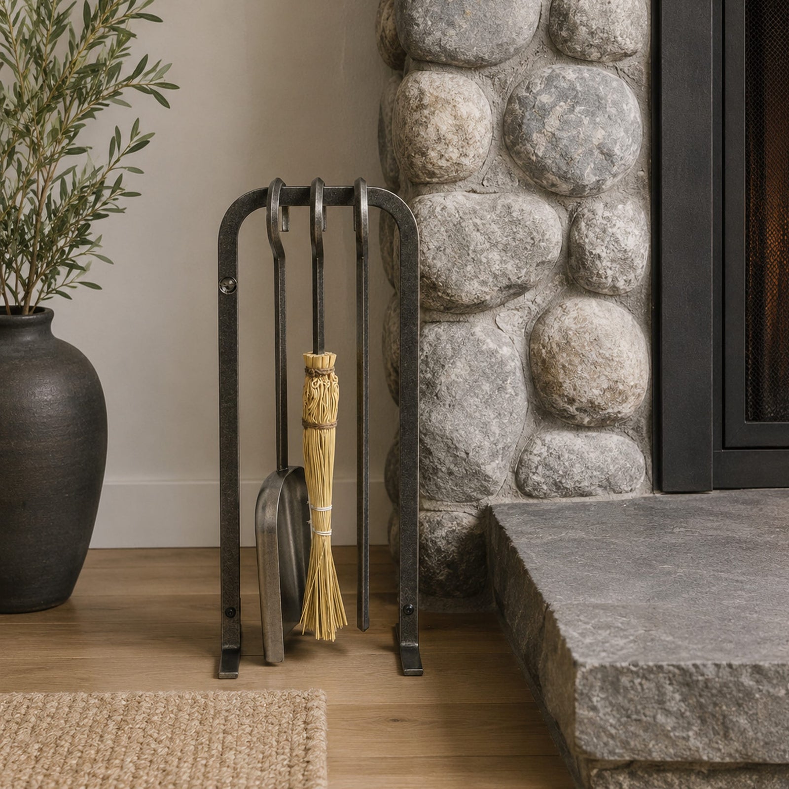 Enclume Floor Hearthside Short Tool Set Hammered Steel