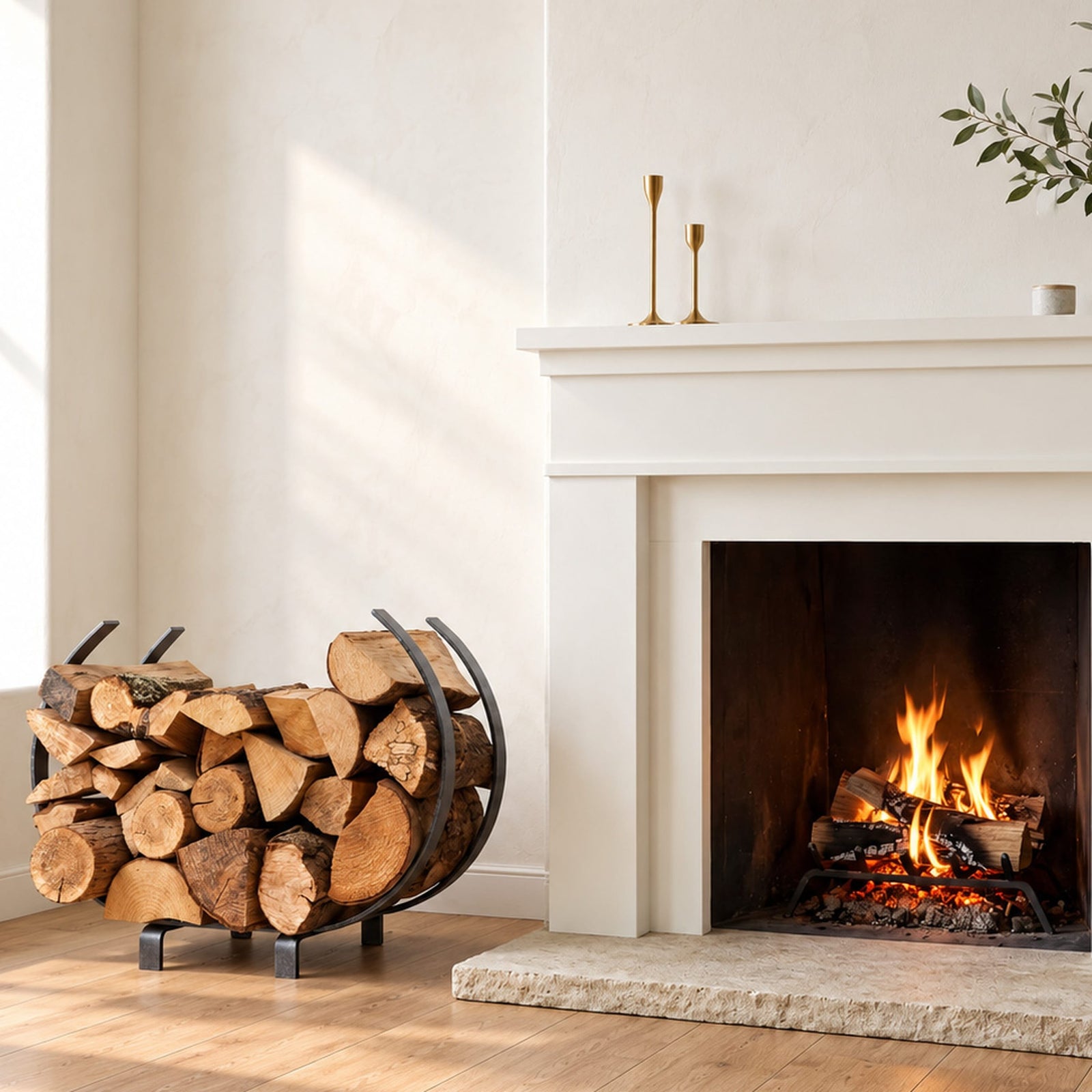 Enclume Floor Indoor/Outdoor Large U Shaped Fireplace Log Rack