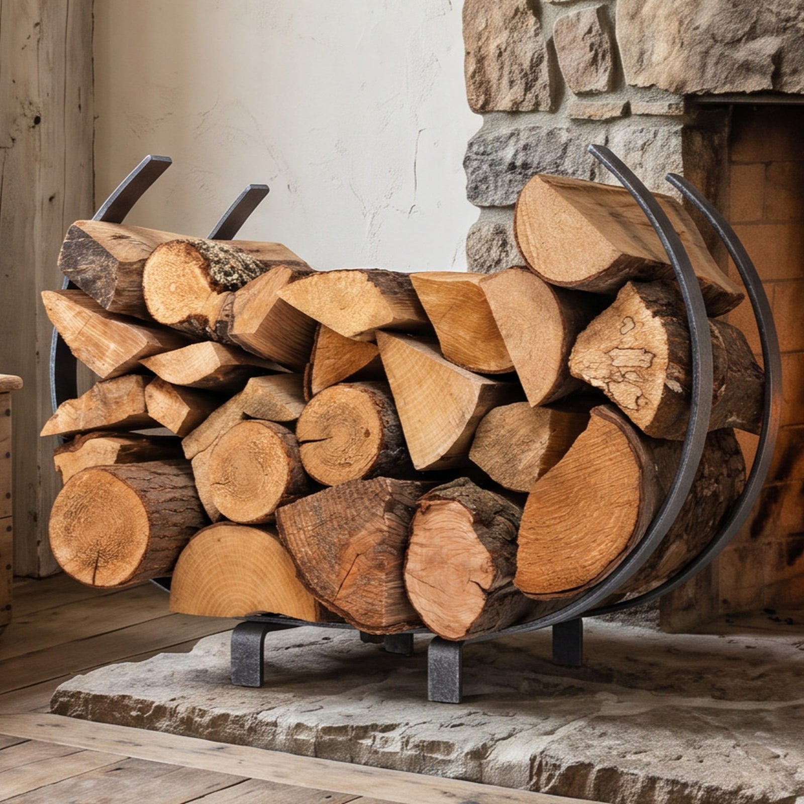Enclume Floor Indoor/Outdoor Large U Shaped Fireplace Log Rack