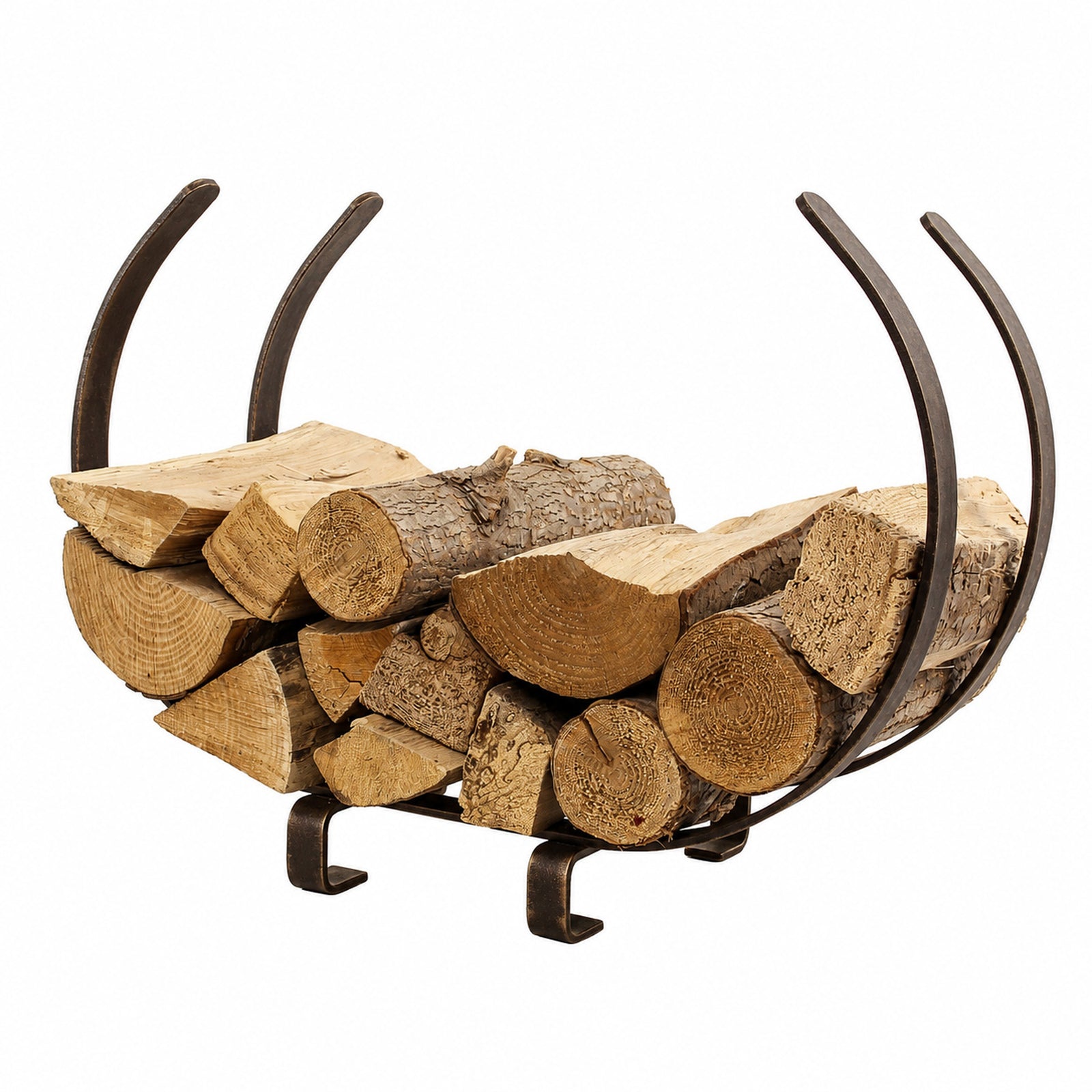 Enclume Floor Indoor/Outdoor Large U Shaped Fireplace Log Rack, Bronze Finish (CLEARANCE)