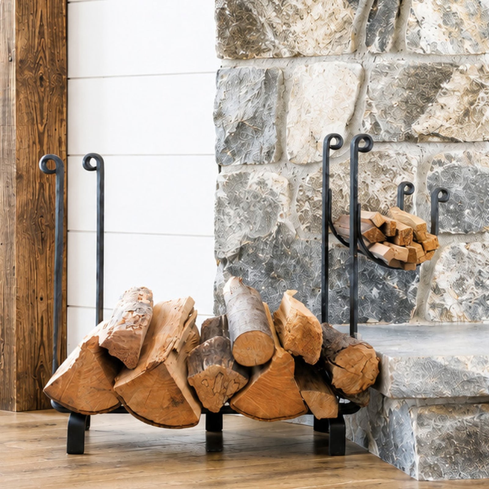 Enclume Floor Large Rectangle Fireplace Log Rack Black (CLEARANCE)
