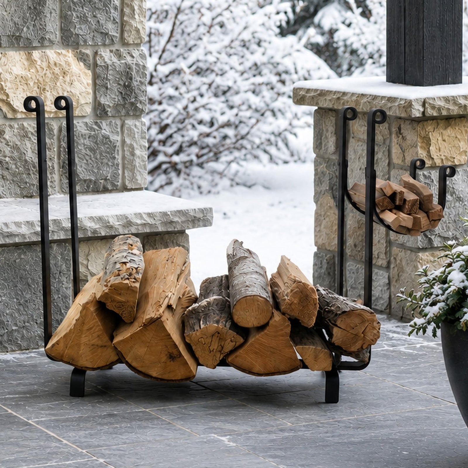 Enclume Floor Large Rectangle Fireplace Log Rack Black (CLEARANCE)