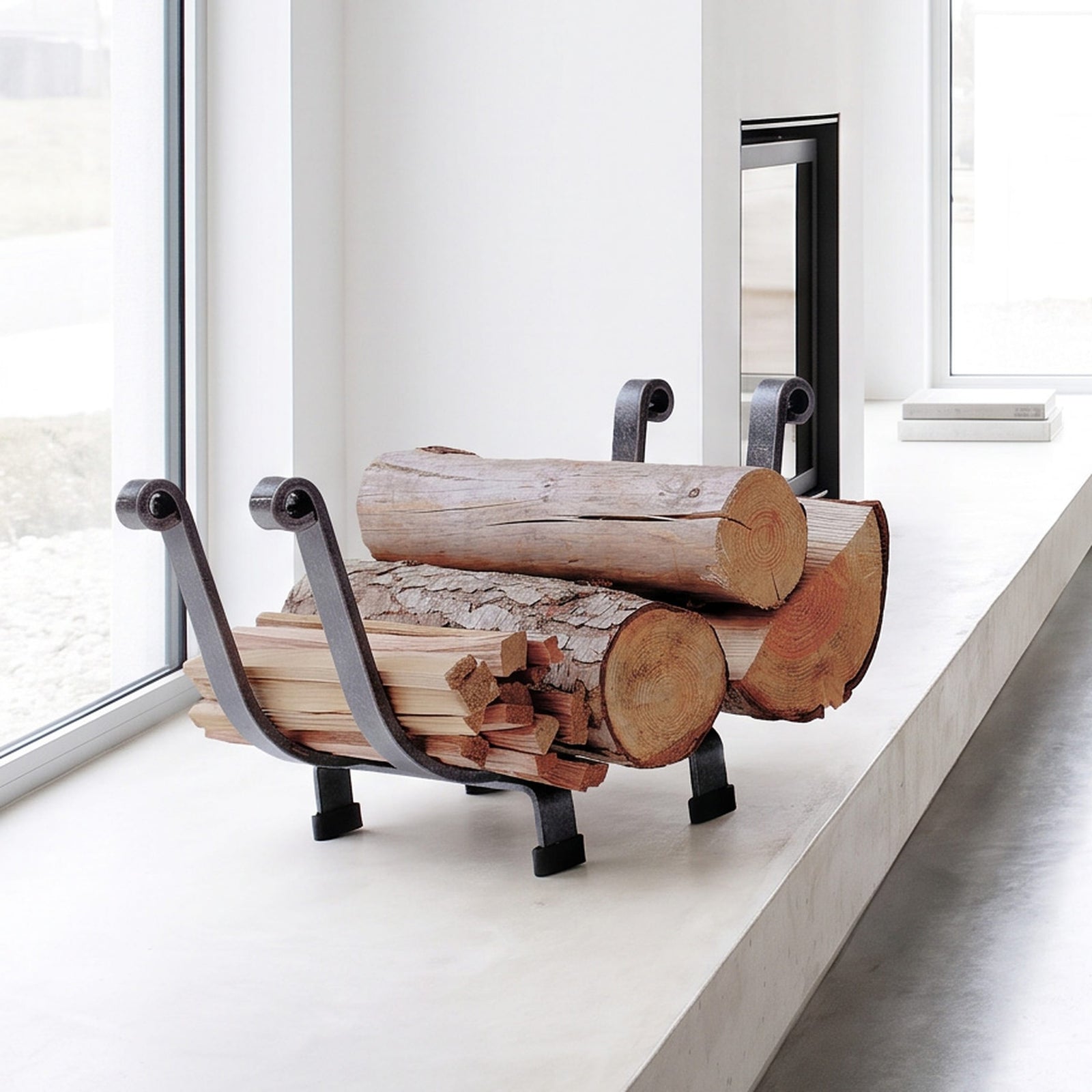 Enclume Floor Premier Indoor/Outdoor Basket Fireplace Log Rack