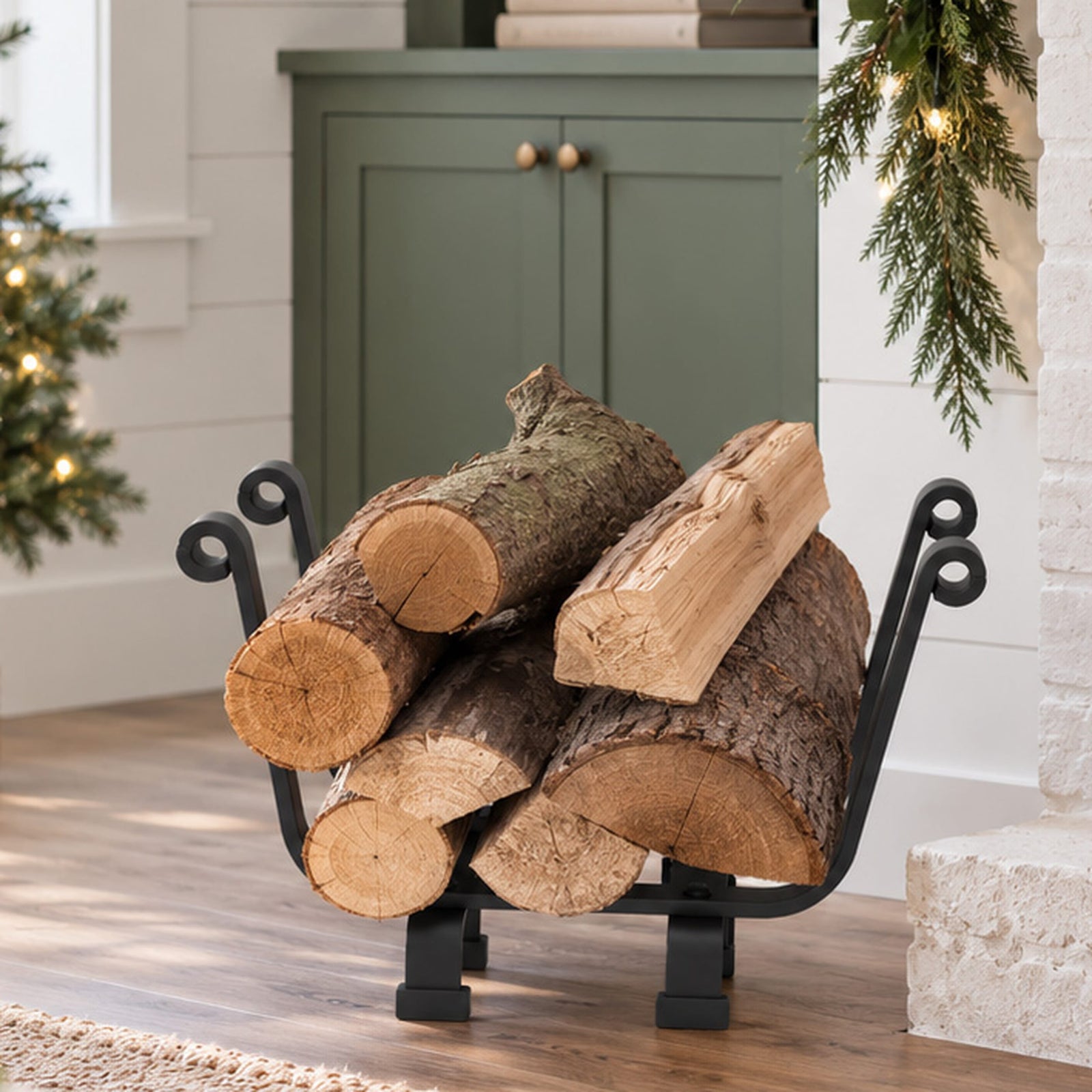 Enclume Floor Premier Indoor/Outdoor Basket Fireplace Log Rack