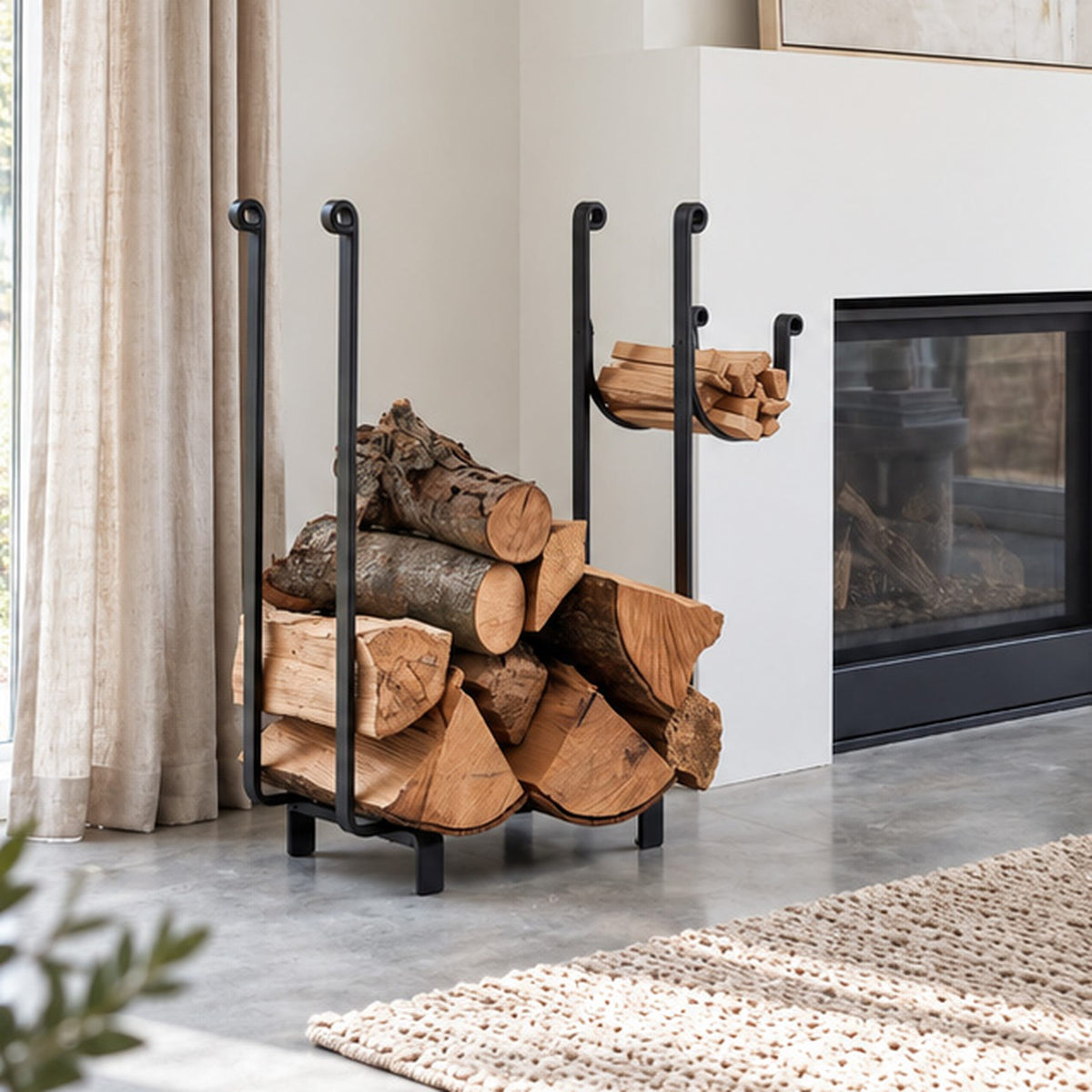 Enclume Floor Rectangle Fireplace Log Rack Black (CLEARANCE)