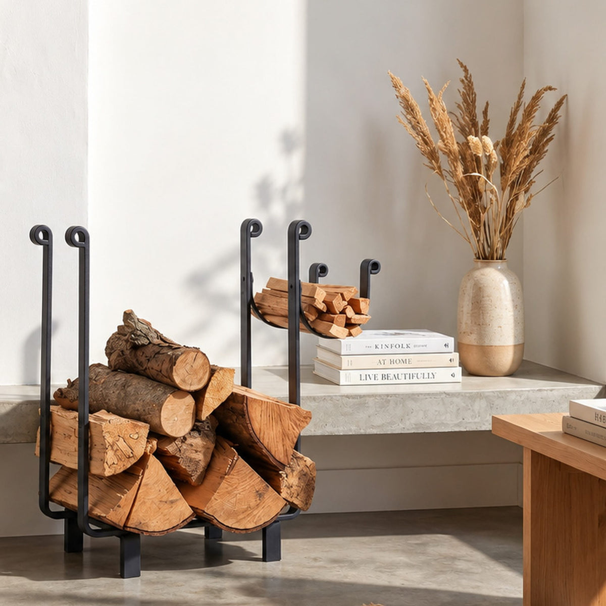 Enclume Floor Rectangle Fireplace Log Rack Black (CLEARANCE)