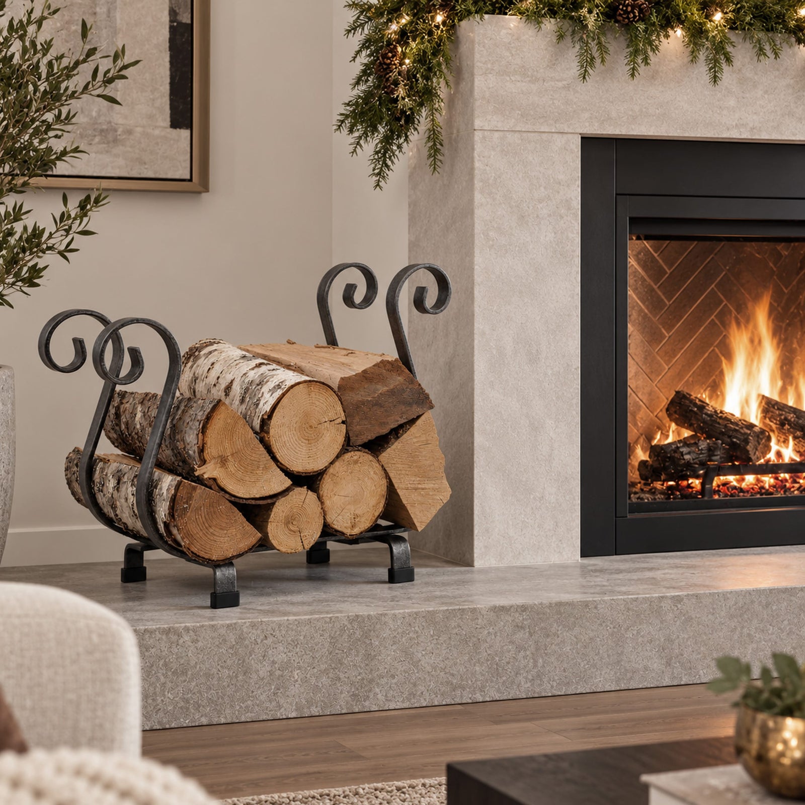 Enclume Floor Sleigh Fireplace Log Rack