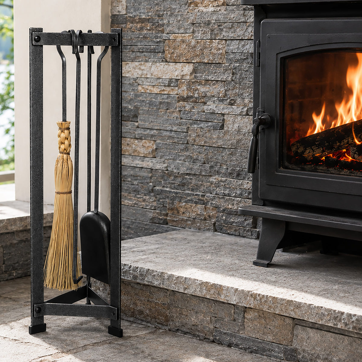 Enclume Floor Triangle Fireplace Tool Set