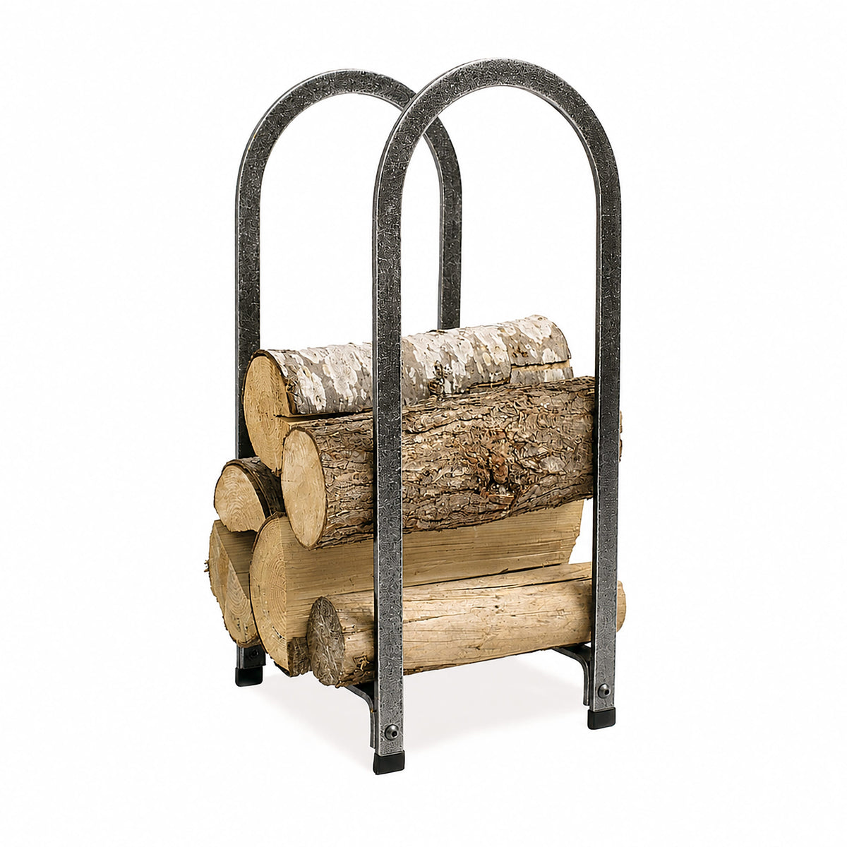 Enclume Floor Vertical Arch Fireplace Log Rack Hammered Steel