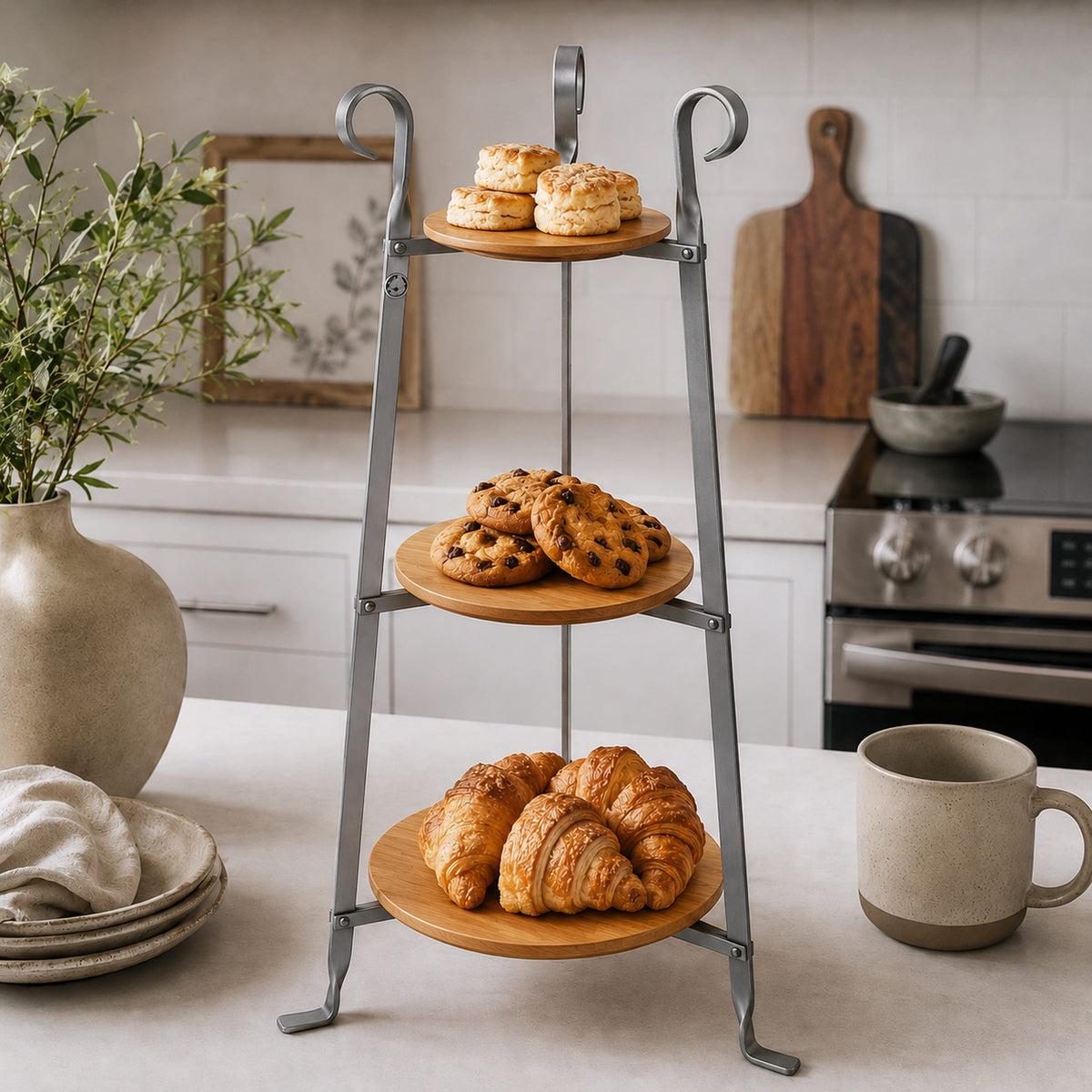 Enclume Floor With Boards 3-Tier French Cookware Stand (Assembled)