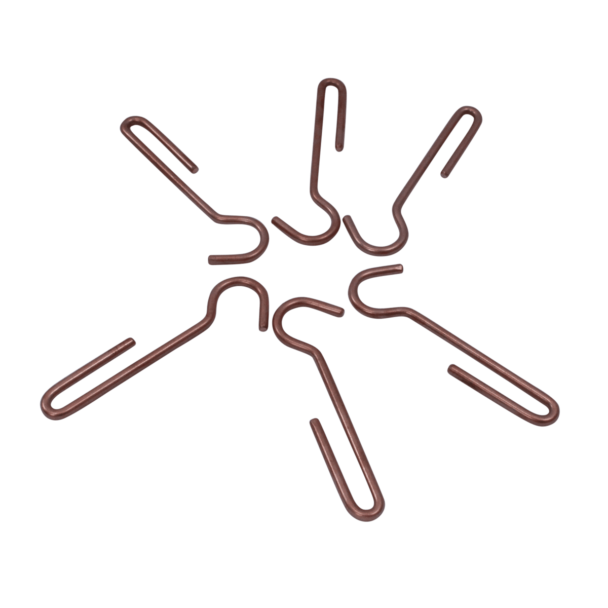 Enclume Hooks Brushed Copper 4.75" Angled Pot Hooks 6 Pack