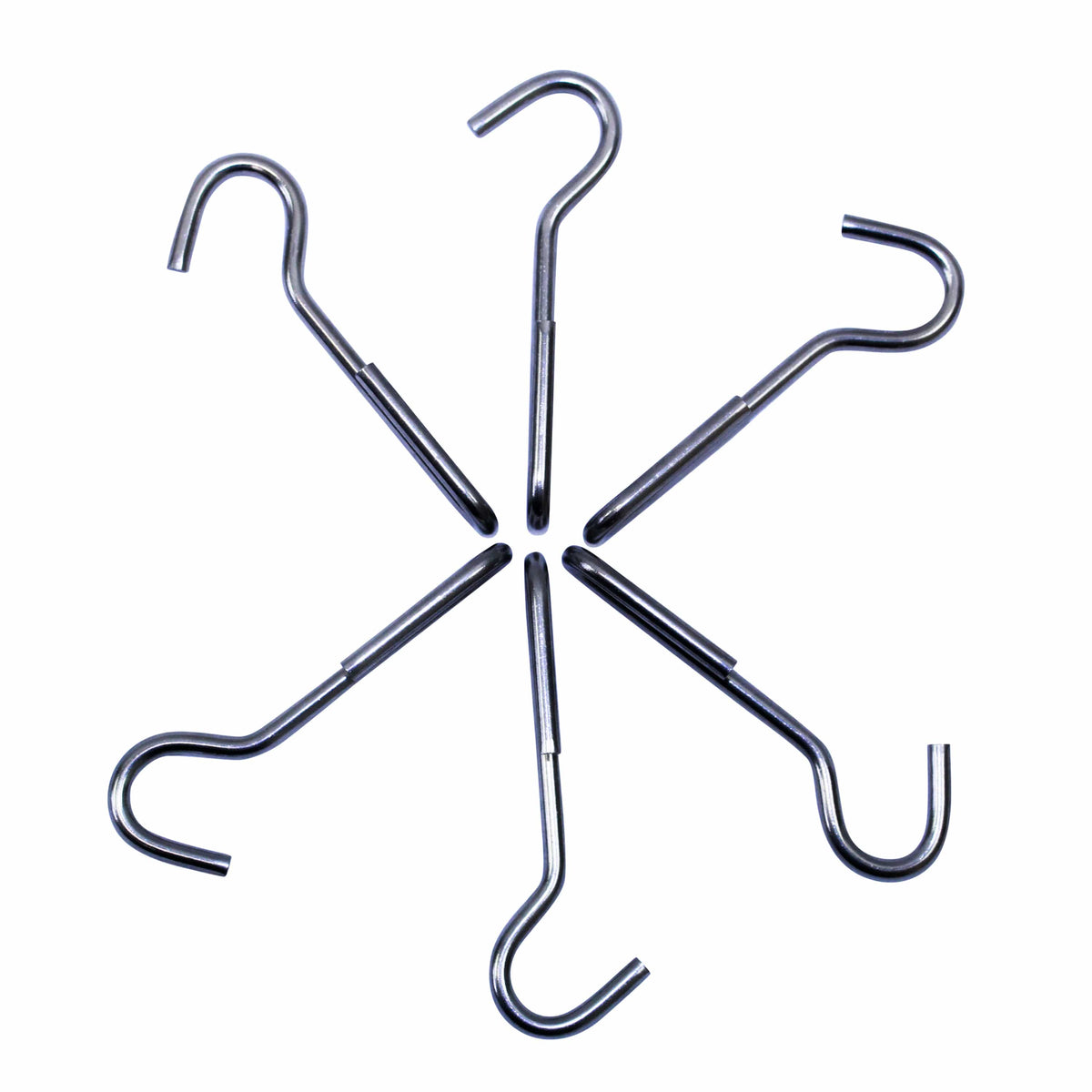 Enclume Hooks Hammered Steel 4.75" Angled Pot Hooks 6 Pack