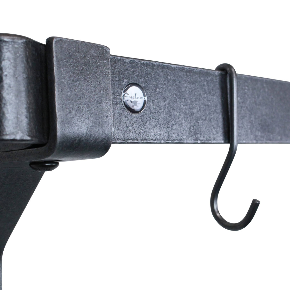 Enclume Hooks Hammered Steel Grande Cuisine 4.5" Straight Hooks 6 Pack Hammered Steel