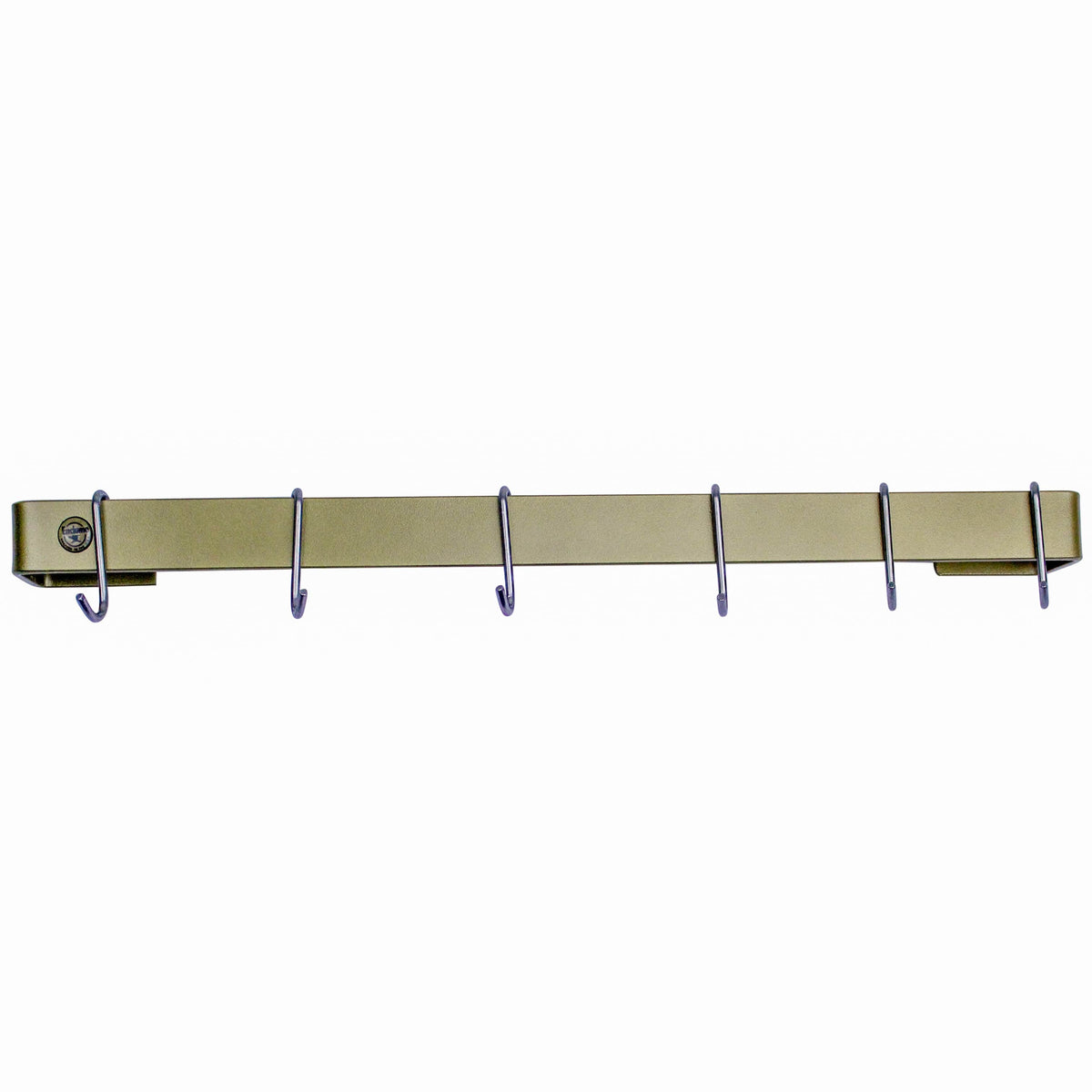 Enclume Wall Brass Finish / 24" Handcrafted Classic Utensil Bar w 6 Hooks
