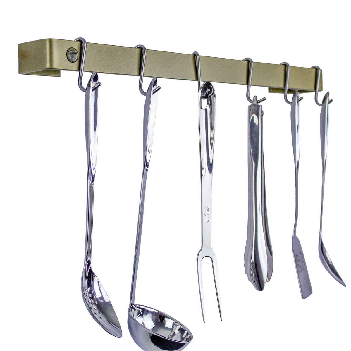 Enclume Wall Brass Finish / 30" Handcrafted Classic Utensil Bar w 6 Hooks
