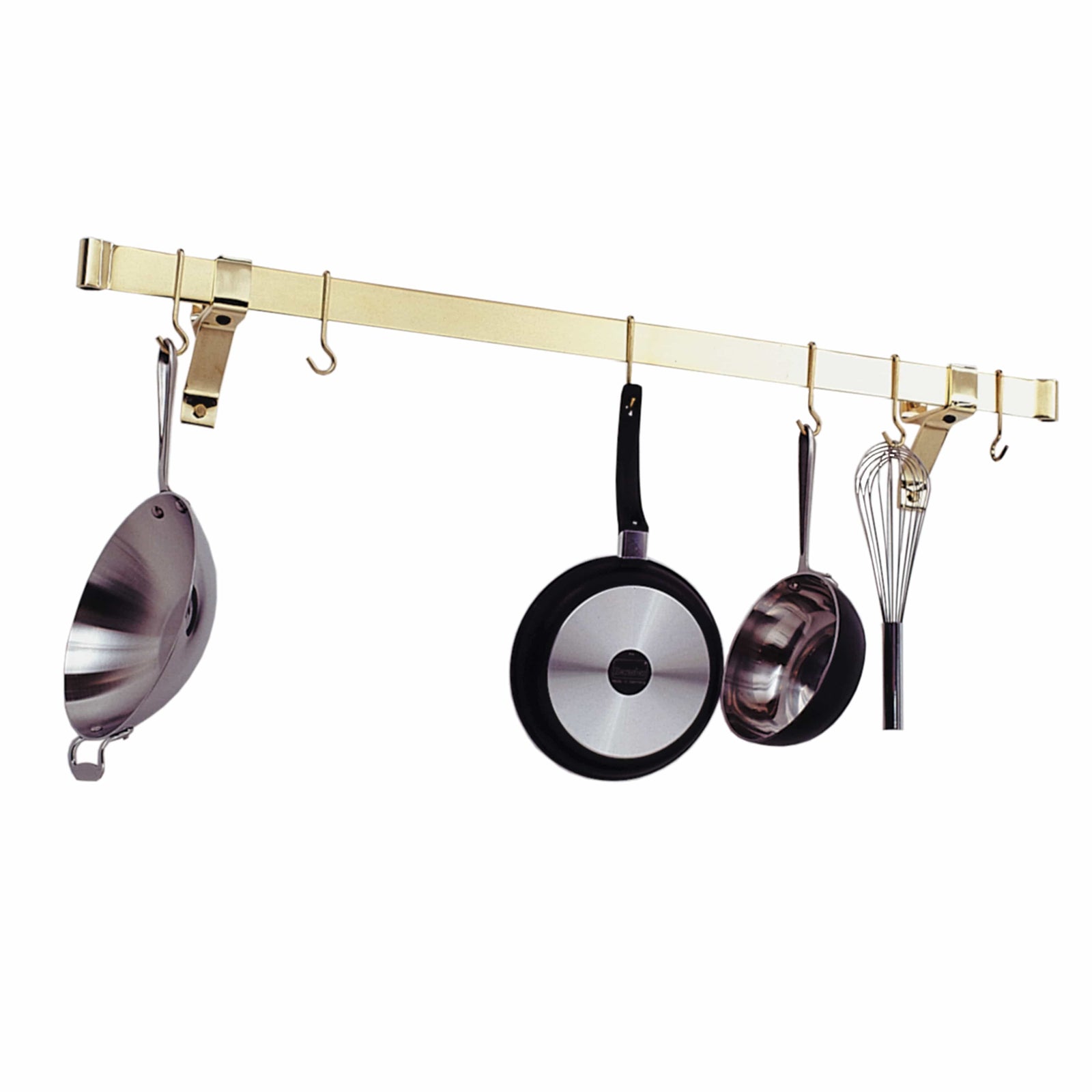 Enclume Wall/Ceiling 36" Professional Series Rolled End Bar ONLY Brass Plated (Requires Wall Brackets or Pot Hooks) (CLEARANCE)