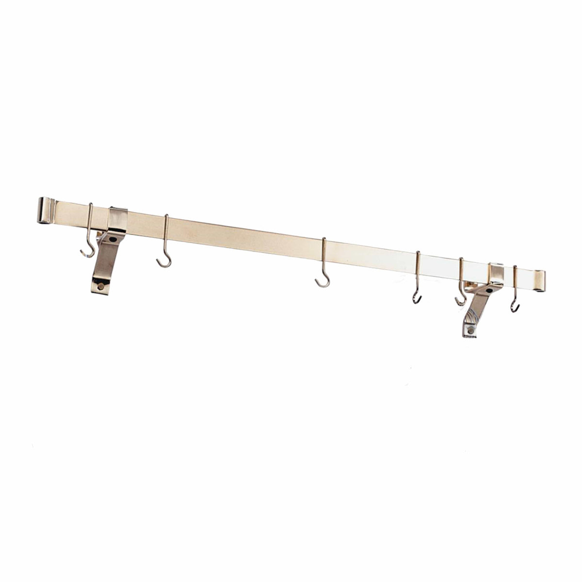 Enclume Wall/Ceiling 48" Professional Series Rolled End Bar ONLY Brass Plated (Requires Wall Brackets or Pot Hooks) (CLEARANCE)
