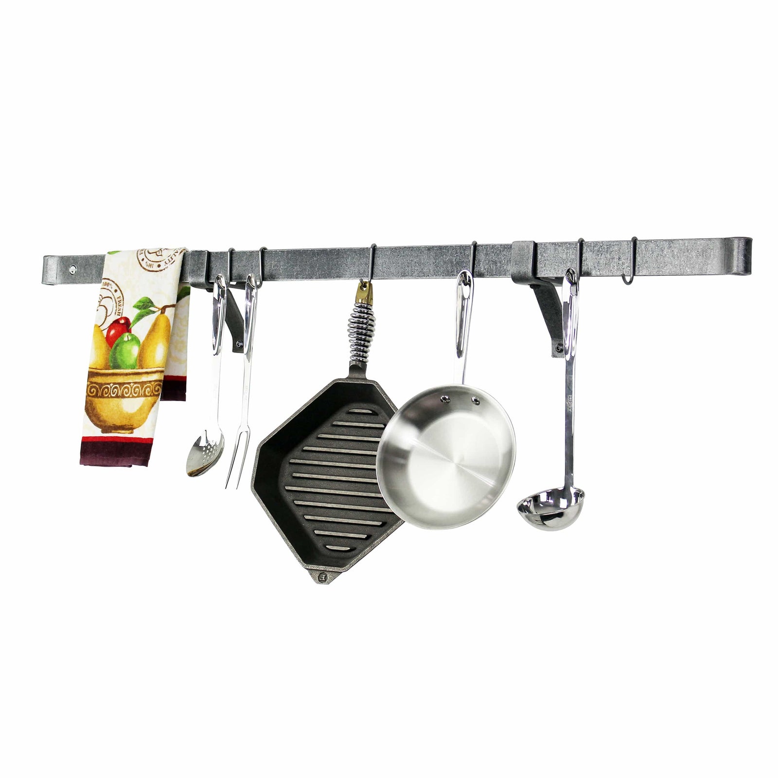 Enclume Wall/Ceiling Hammered Steel / 36" Professional Series Rolled End Bar ONLY (Requires Wall Brackets or Pot Hooks)