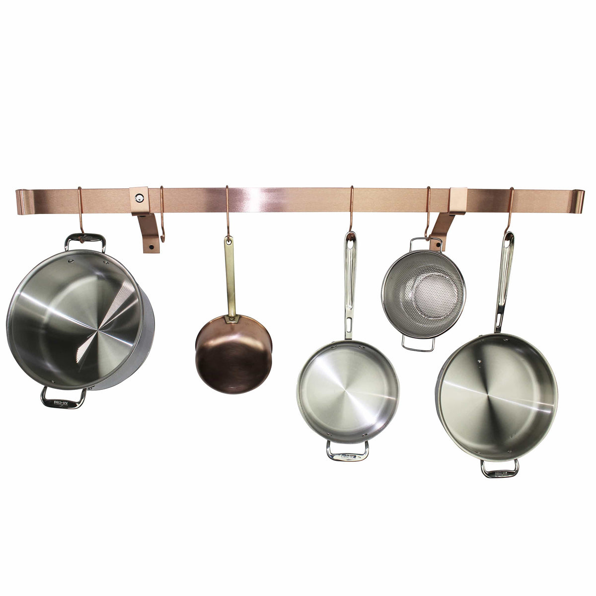 Enclume Wall/Ceiling Handcrafted Rolled End Bar w 4" Wall Brackets & Hooks