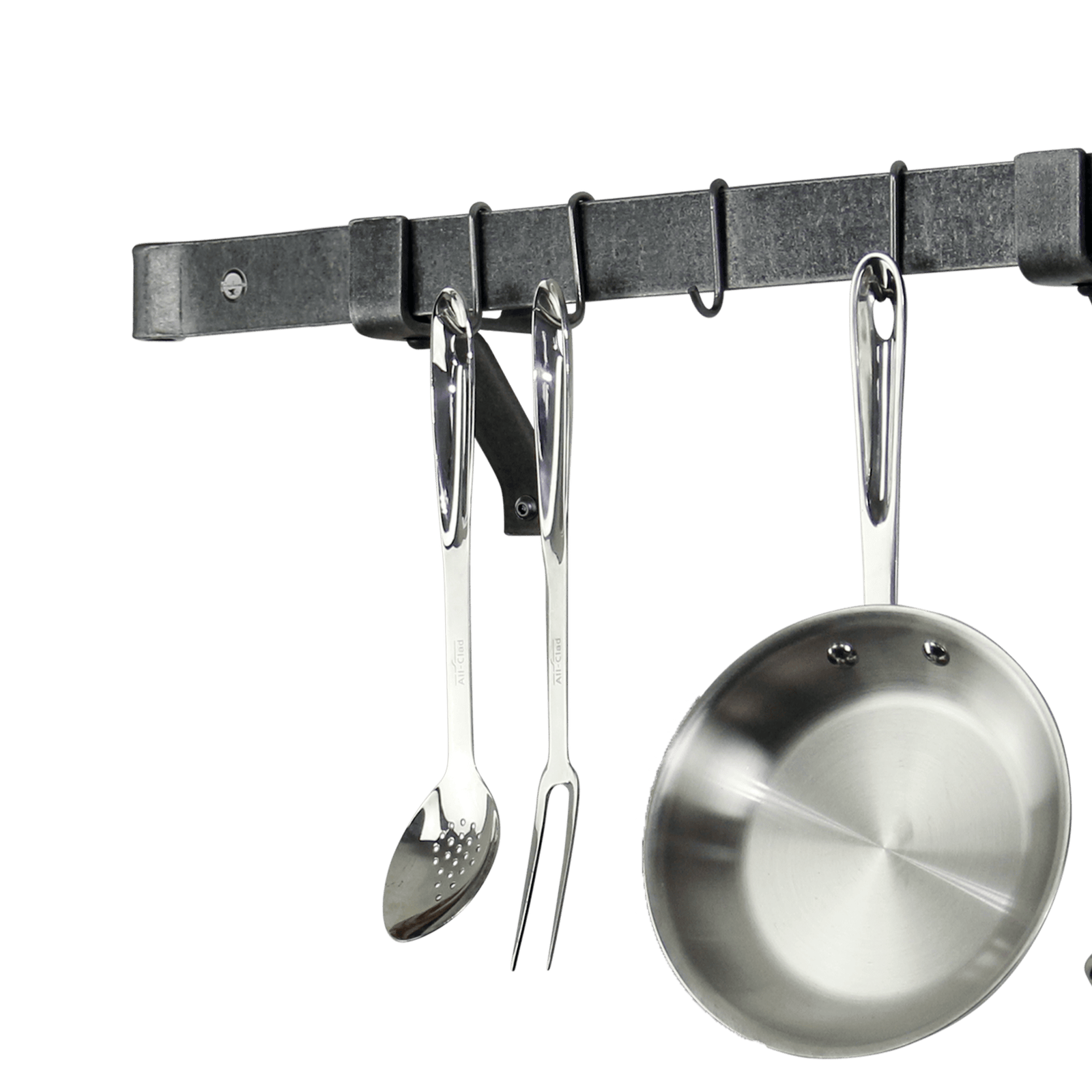 Enclume Wall/Ceiling Handcrafted Rolled End Bar w 4" Wall Brackets & Hooks