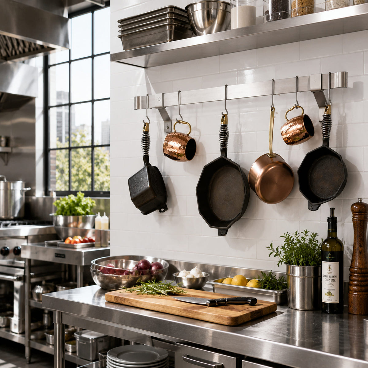 Enclume Wall/Ceiling Professional Series Rolled End Bar ONLY (Requires Wall Brackets or Pot Hooks)