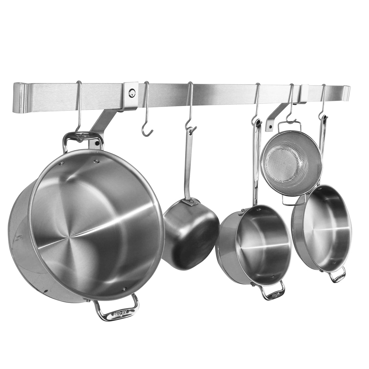 Enclume Wall/Ceiling Stainless Steel / 54" Professional Series Rolled End Bar ONLY (Requires Wall Brackets or Pot Hooks)