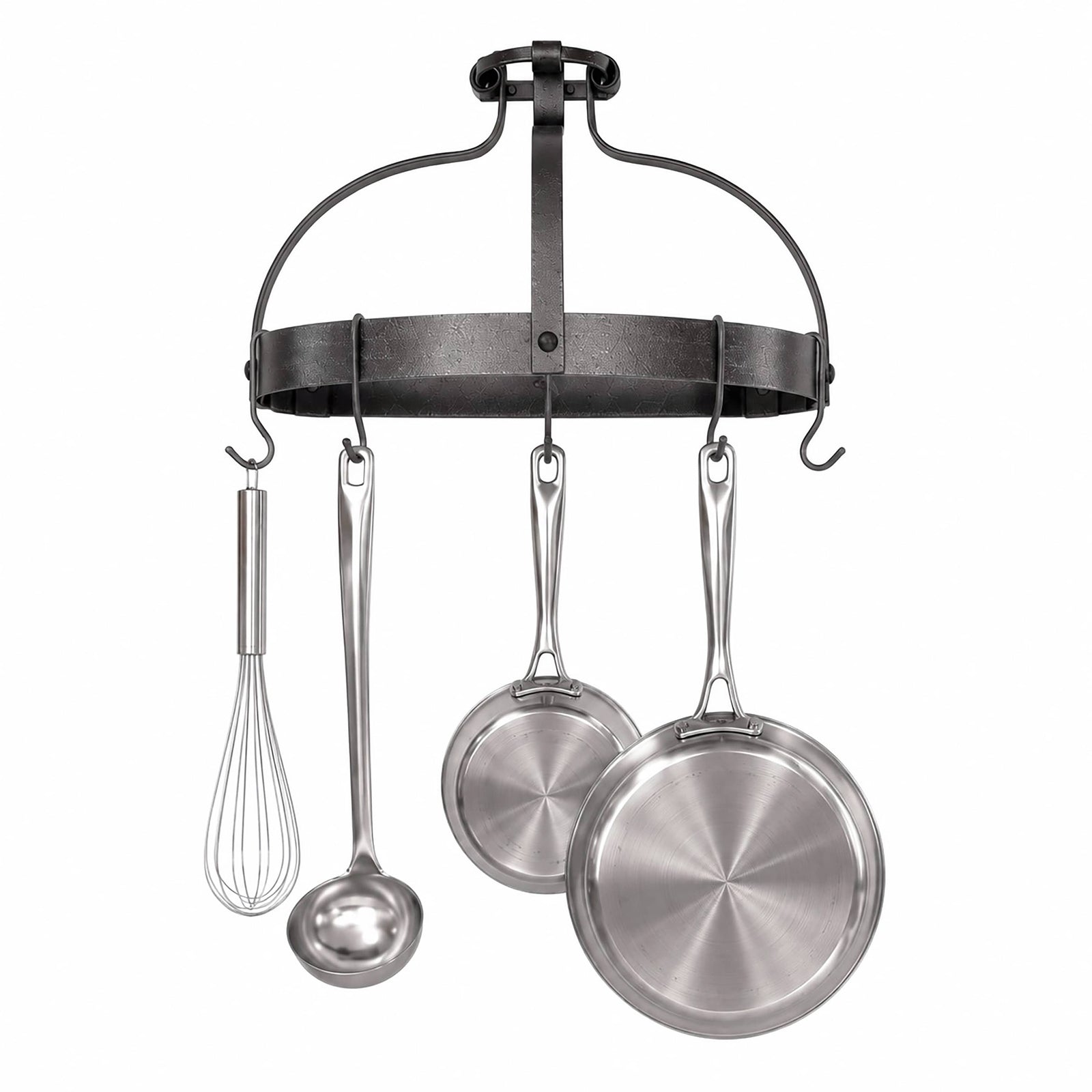 Enclume Wall Designer Crown Wall Rack w/Hooks Hammered Steel