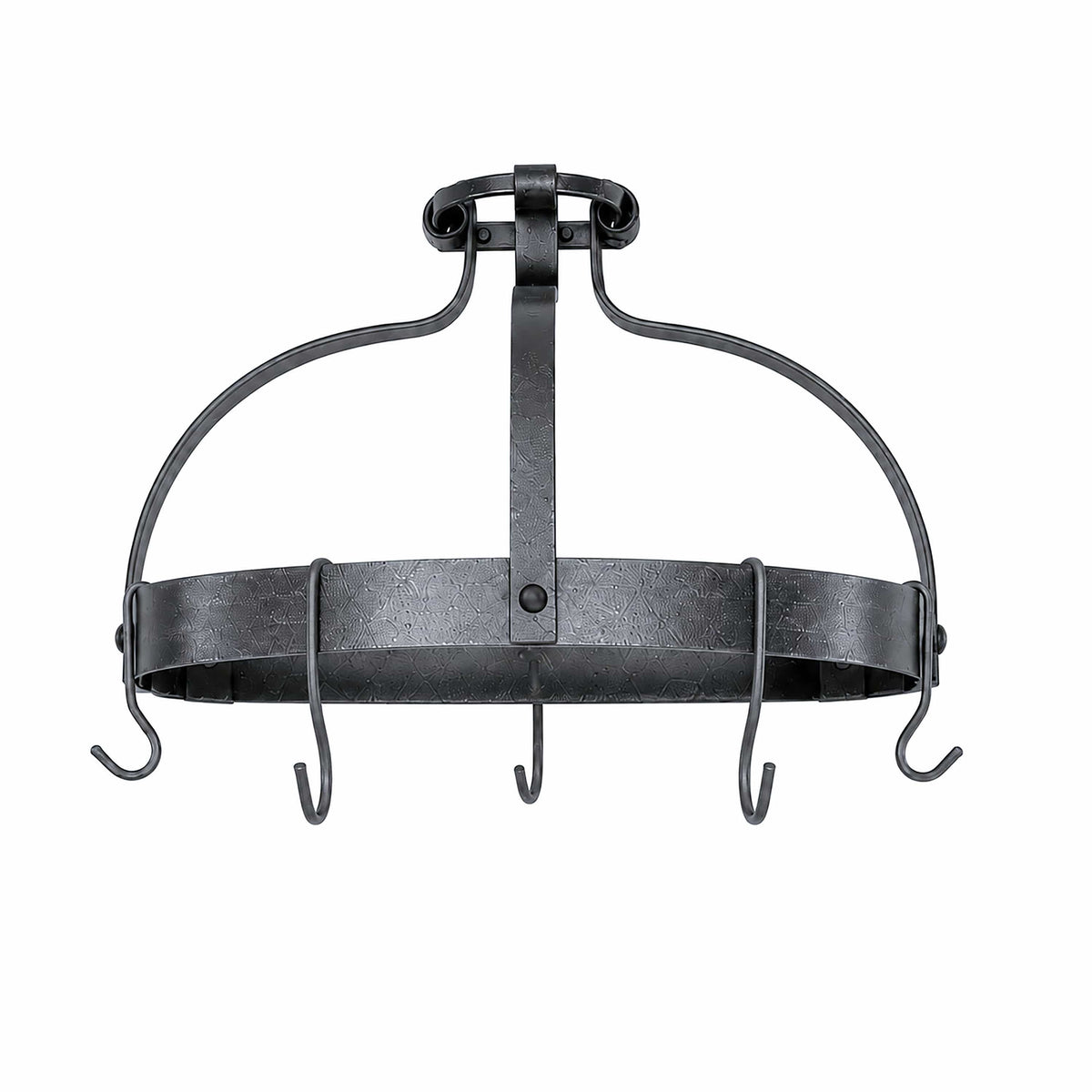 Enclume Wall Designer Crown Wall Rack w/Hooks Hammered Steel