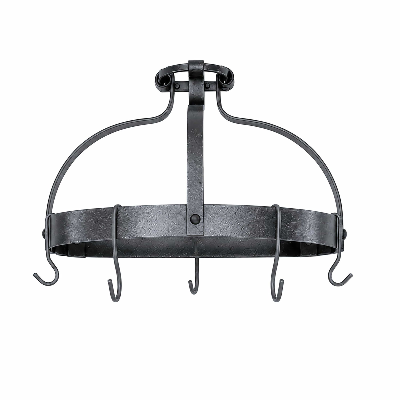 Enclume Wall Designer Crown Wall Rack w/Hooks Hammered Steel